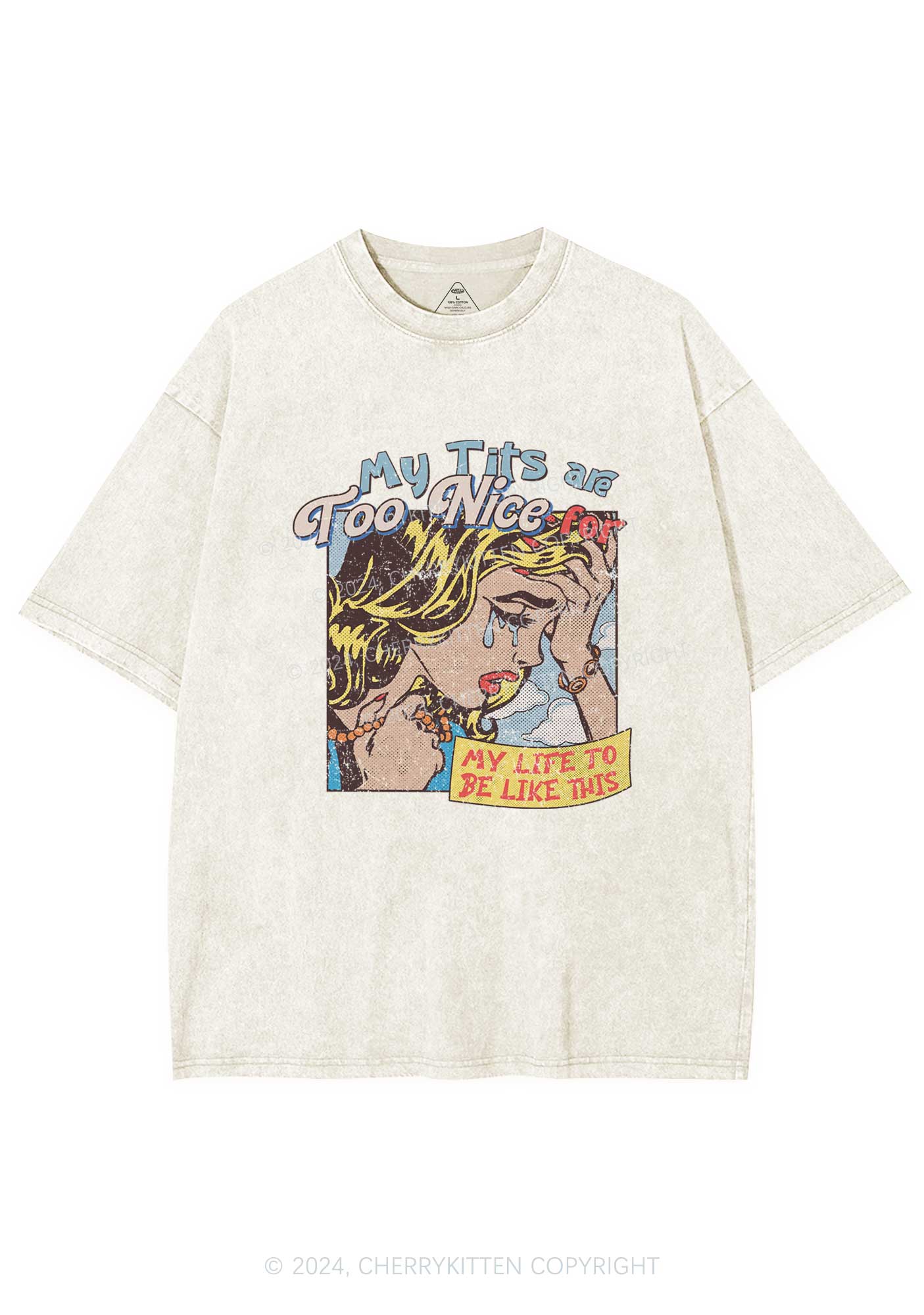 My Txts Too Nice Y2K Washed Tee Cherrykitten - Image 4