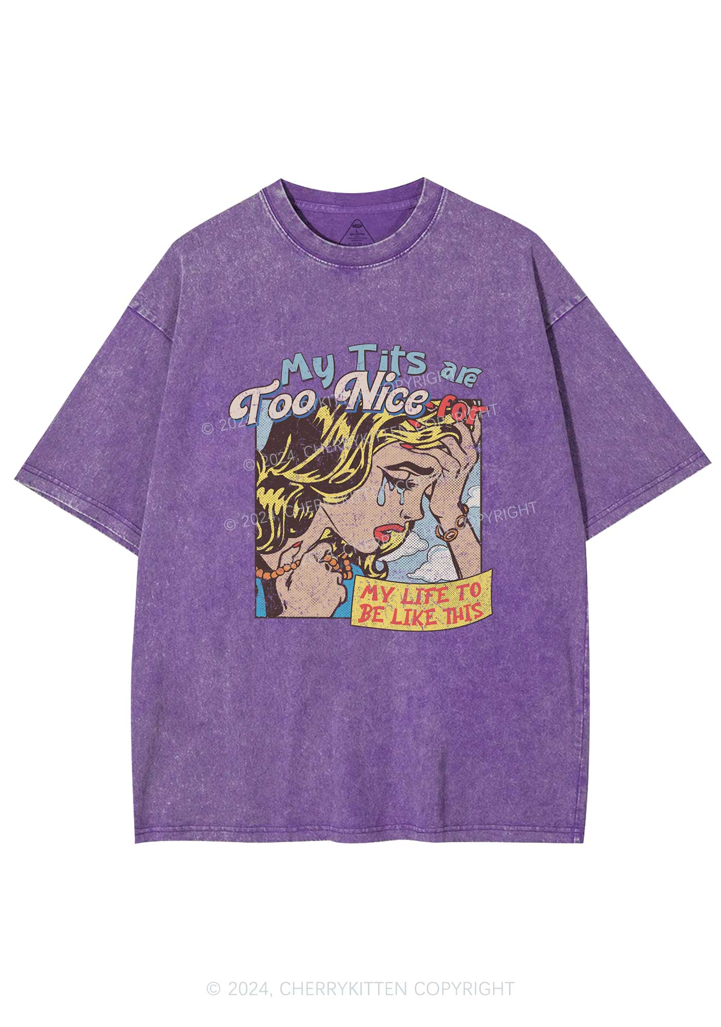 My Txts Too Nice Y2K Washed Tee Cherrykitten - Image 5