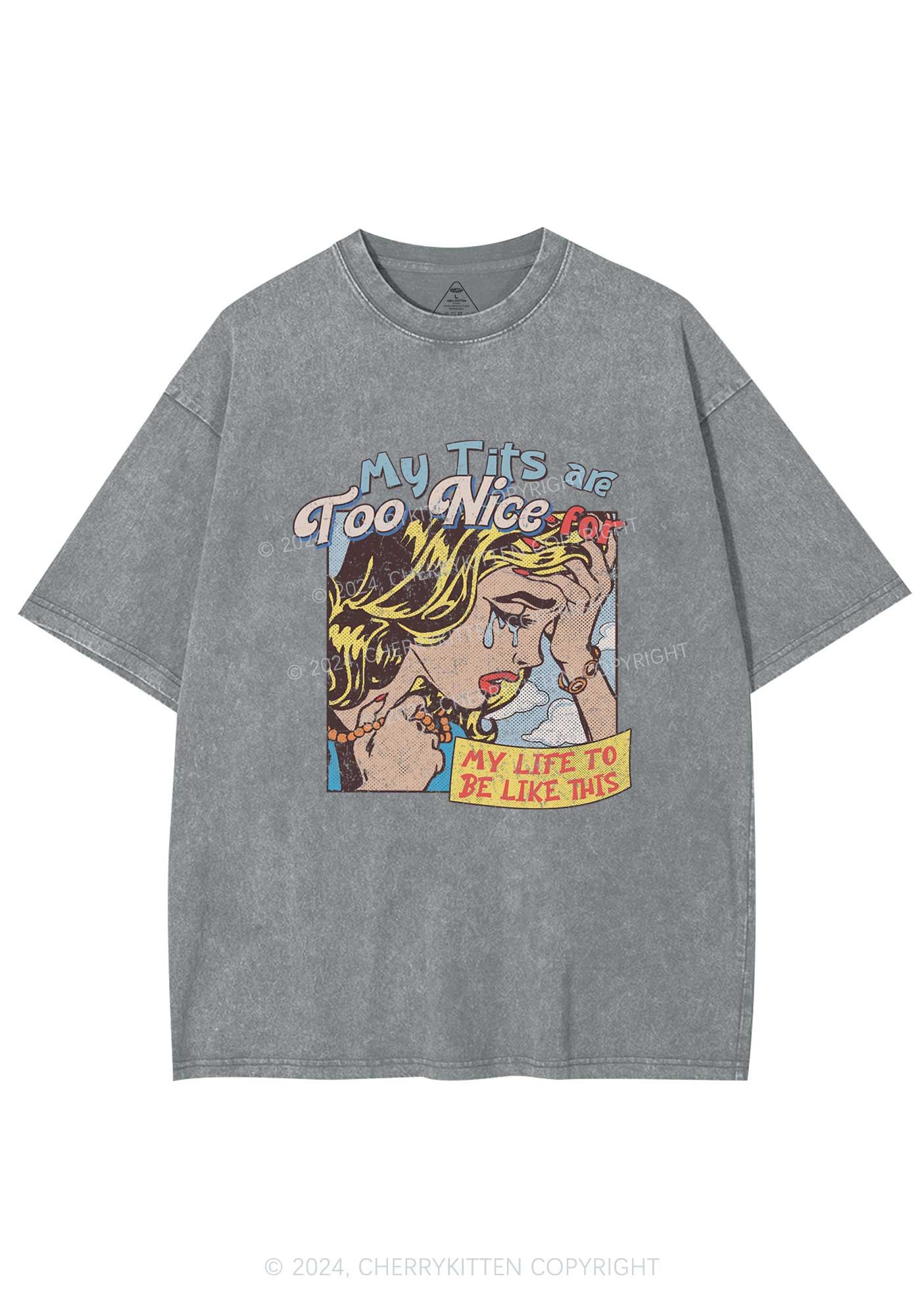 My Txts Too Nice Y2K Washed Tee Cherrykitten - Image 6
