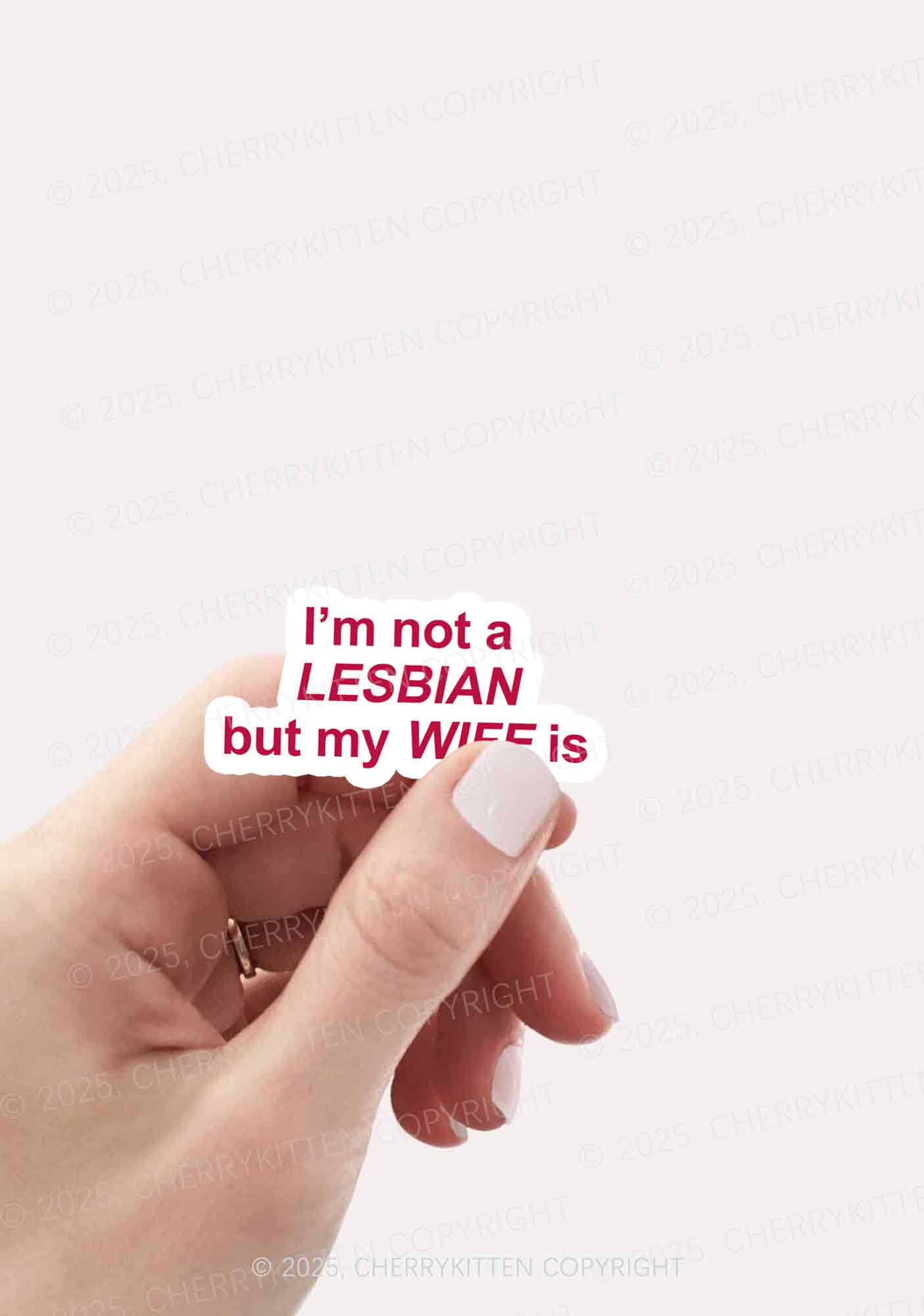 My Wife Is Lesbian Pride 1Pc Y2K Sticker Cherrykitten - Image 2