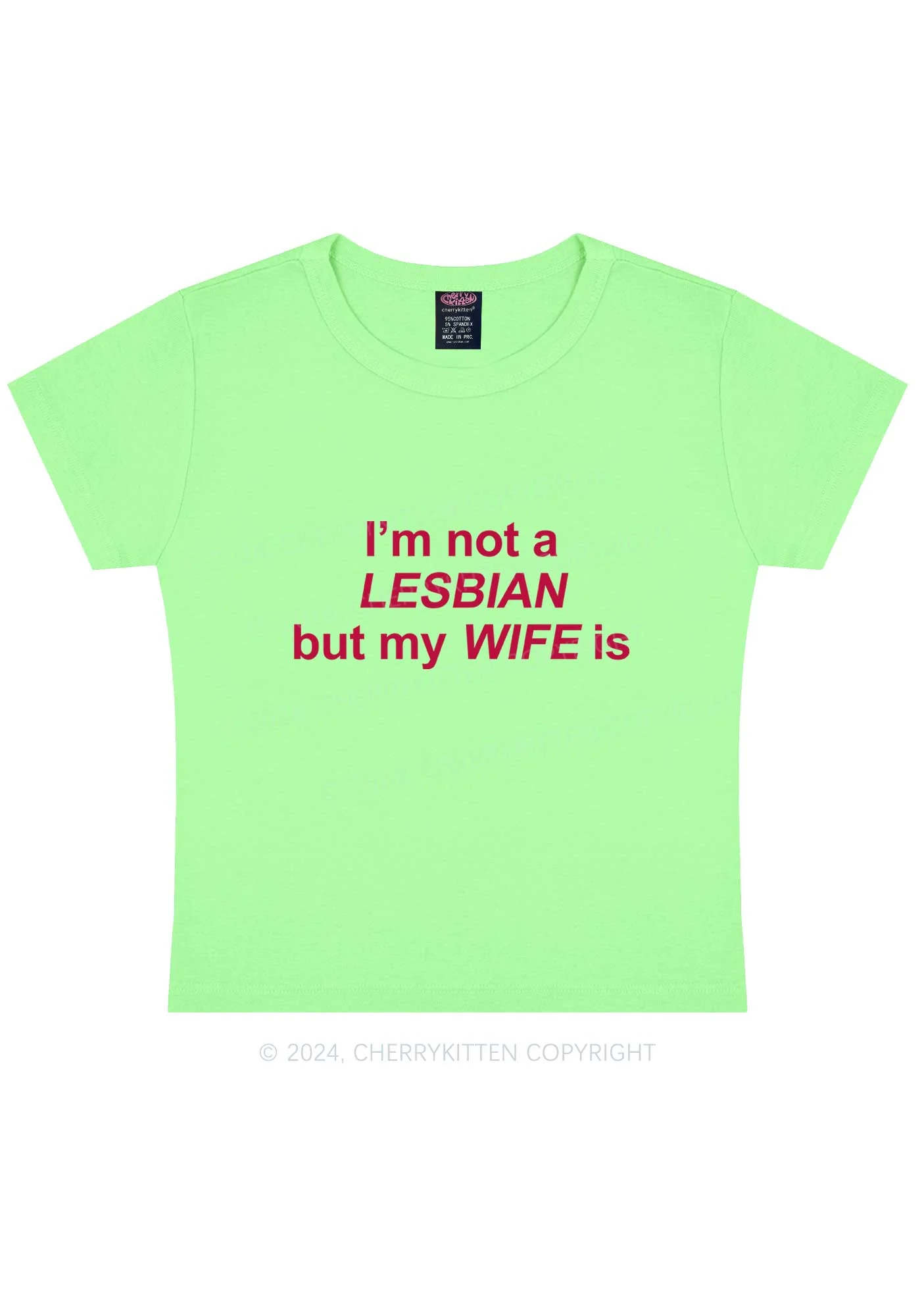 My Wife Is Lesbian Y2K Baby Tee Cherrykitten - Image 10