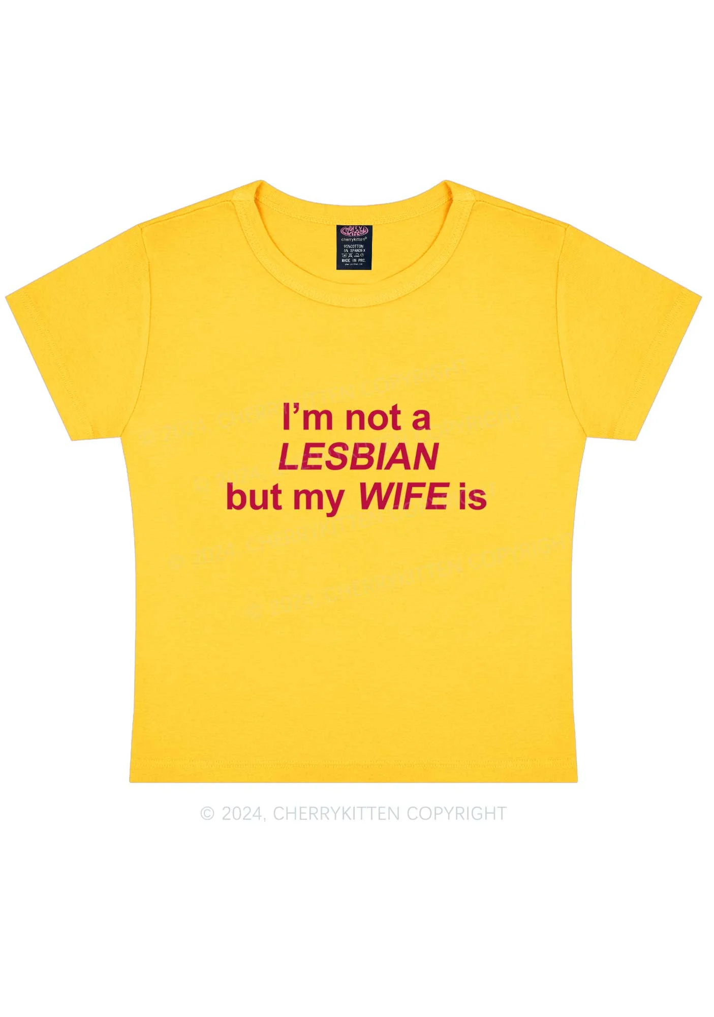 My Wife Is Lesbian Y2K Baby Tee Cherrykitten - Image 6