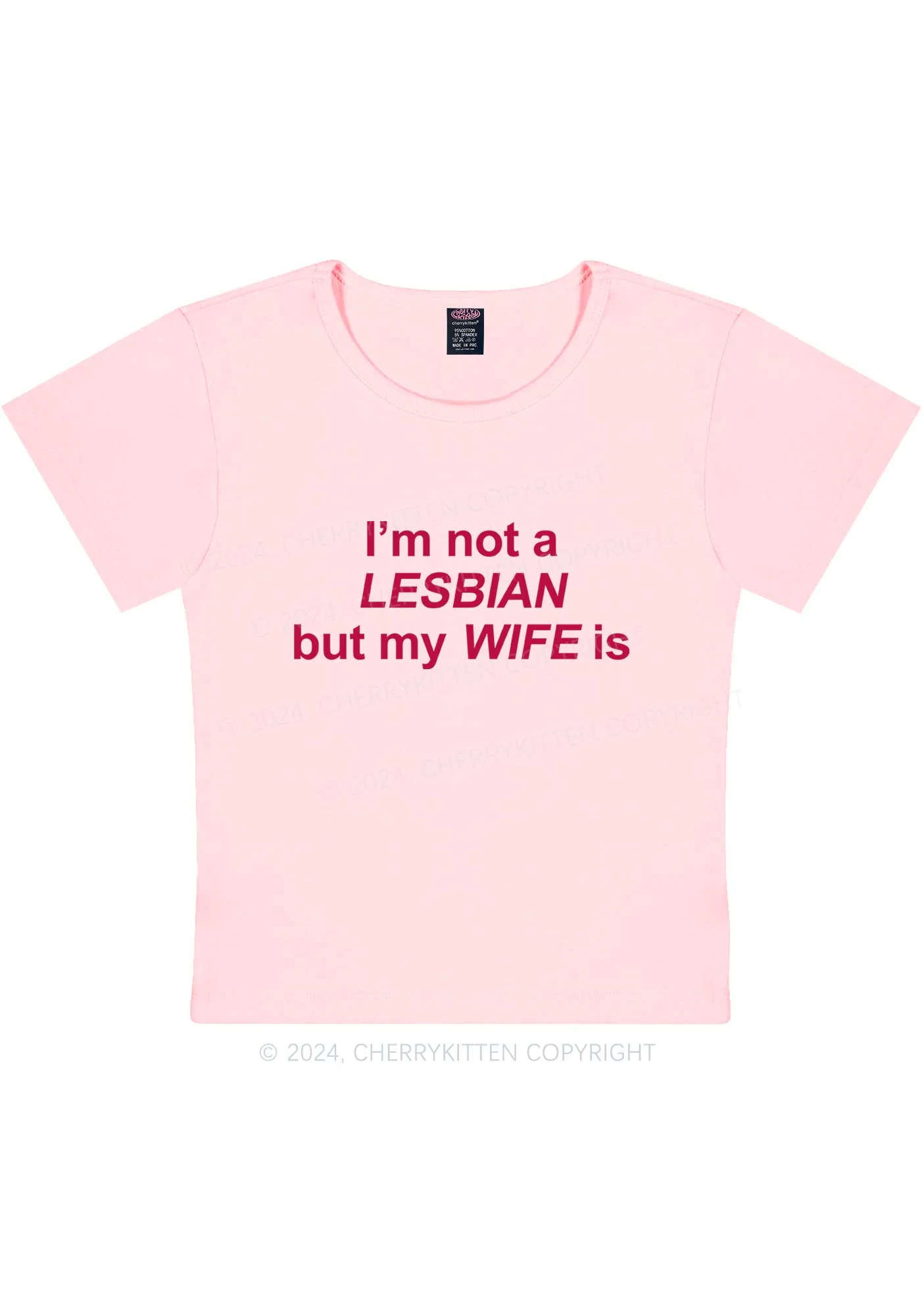 My Wife Is Lesbian Y2K Baby Tee Cherrykitten - Image 9