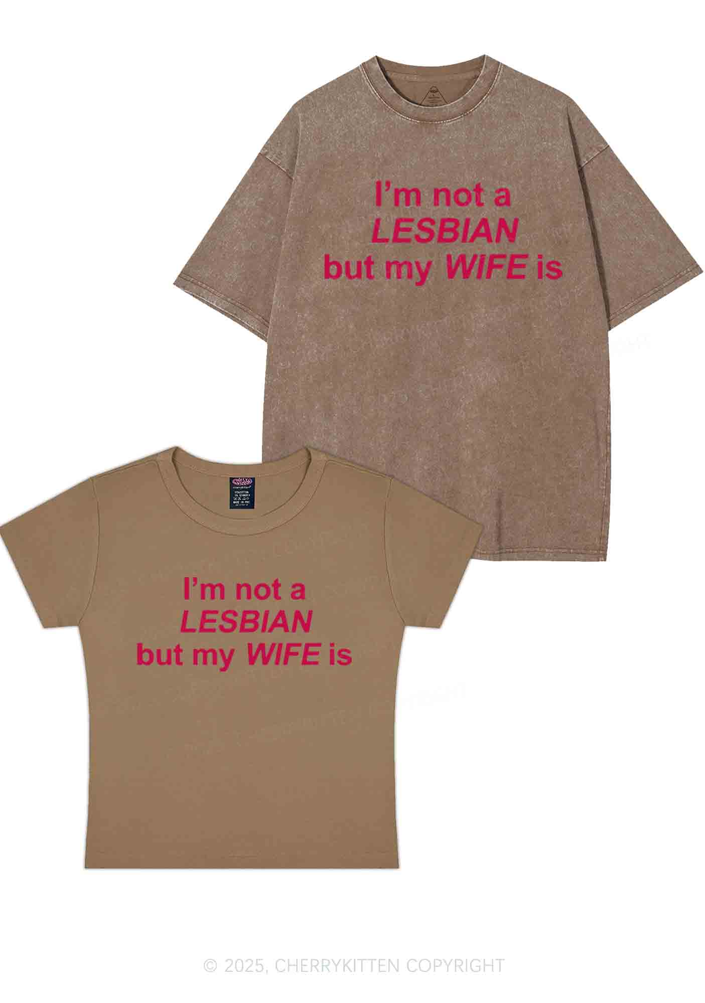 My Wife Is Lesbian Y2K Valentine's Day Couple Shirt Cherrykitten - Image 13
