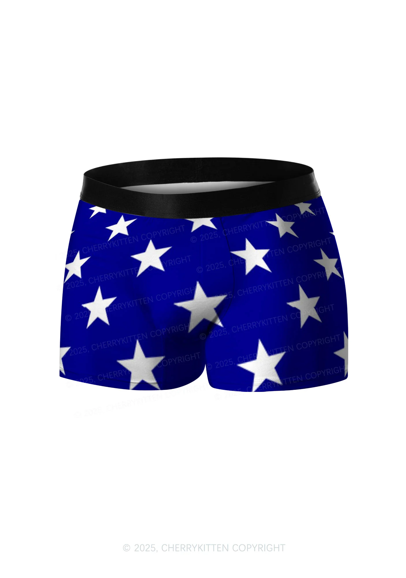 Navy Blue Star Y2K Print Men Boxer Briefs Cherrykitten - Image 3