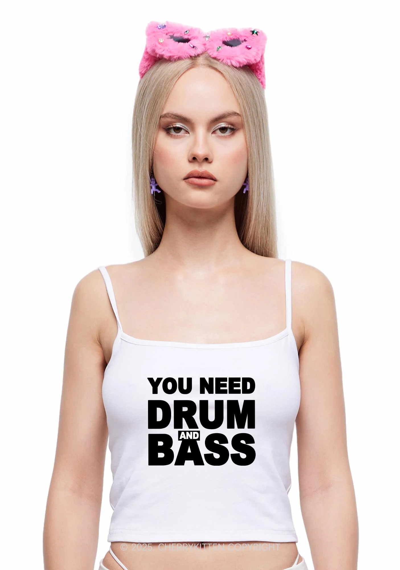 Need Drum And Bass Y2K Spaghetti Strap Cami Cherrykitten - Image 2