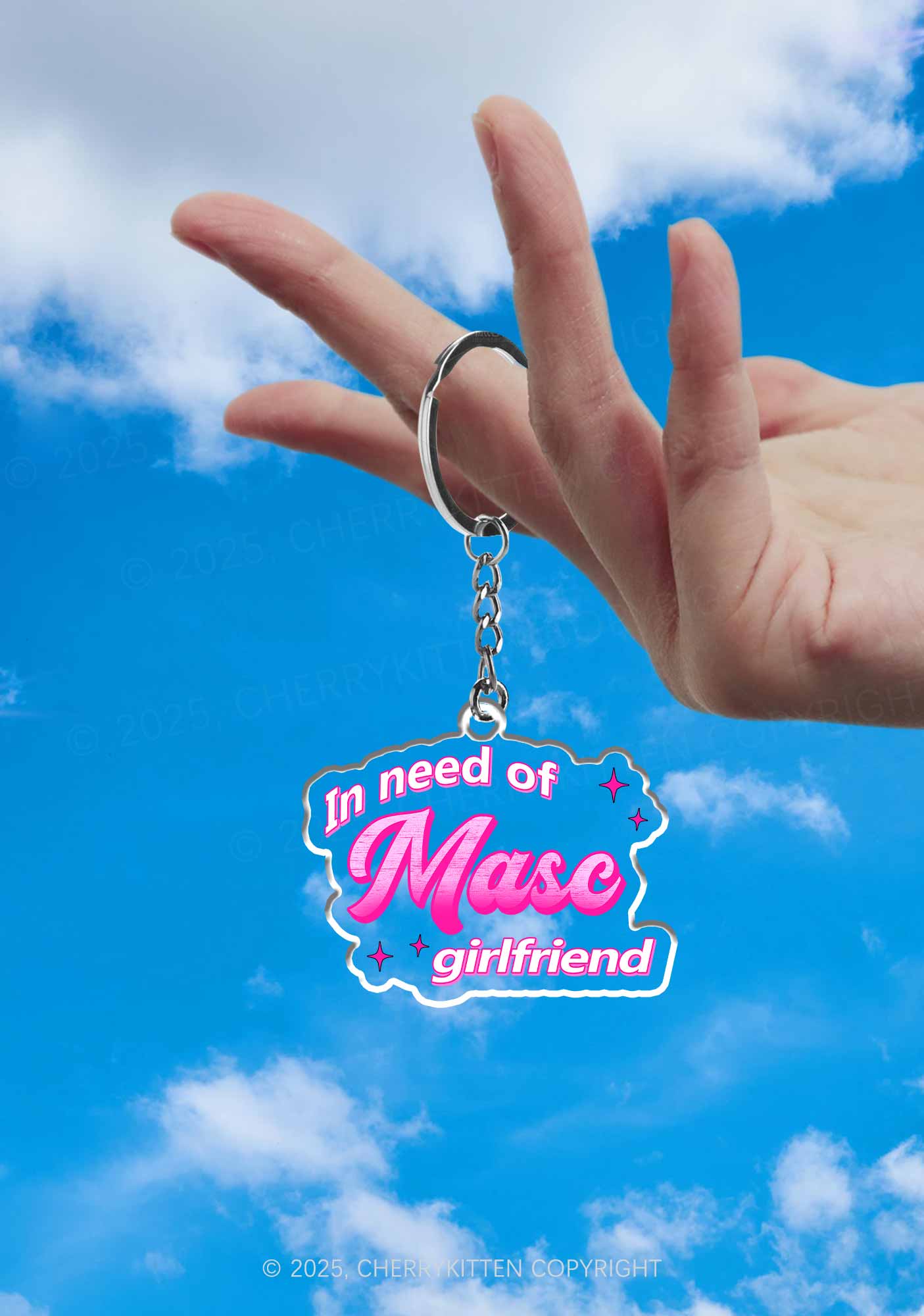 Need Masc Girlfriend Pride 1Pc Y2K Keychain Cherrykitten - Image 2