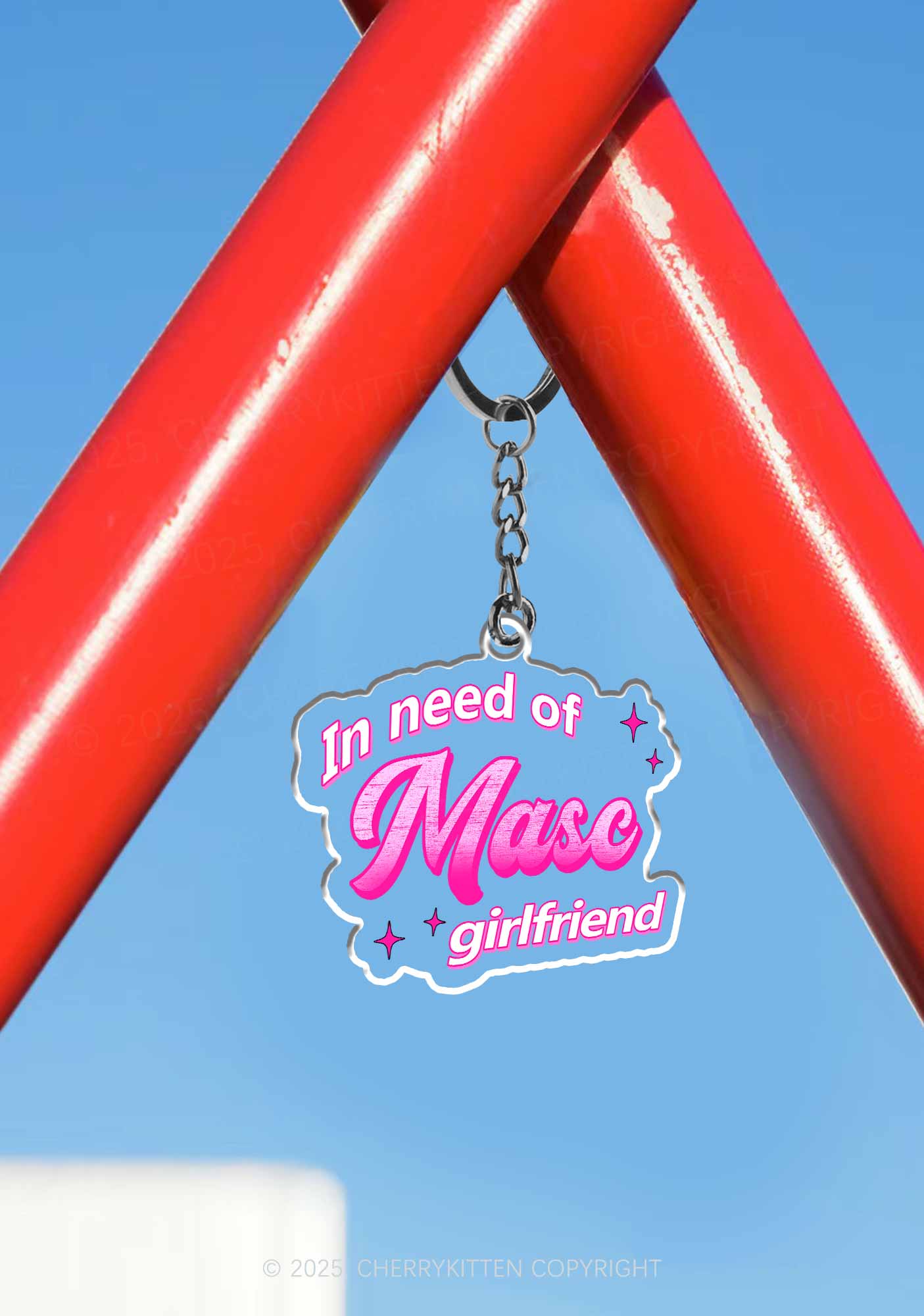 Need Masc Girlfriend Pride 1Pc Y2K Keychain Cherrykitten - Image 3