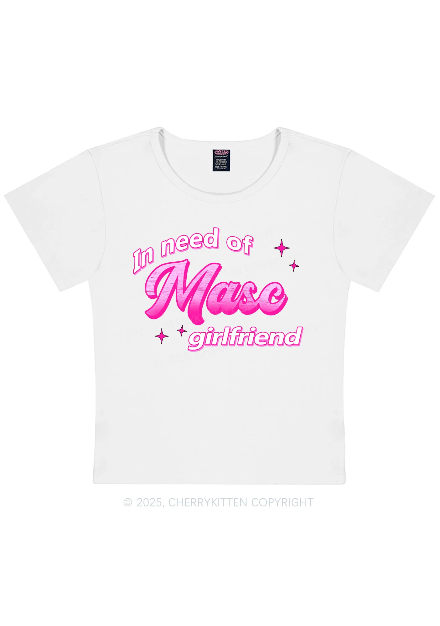Need Masc Girlfriend Pride Y2K Baby Tee Cherrykitten - Image 4
