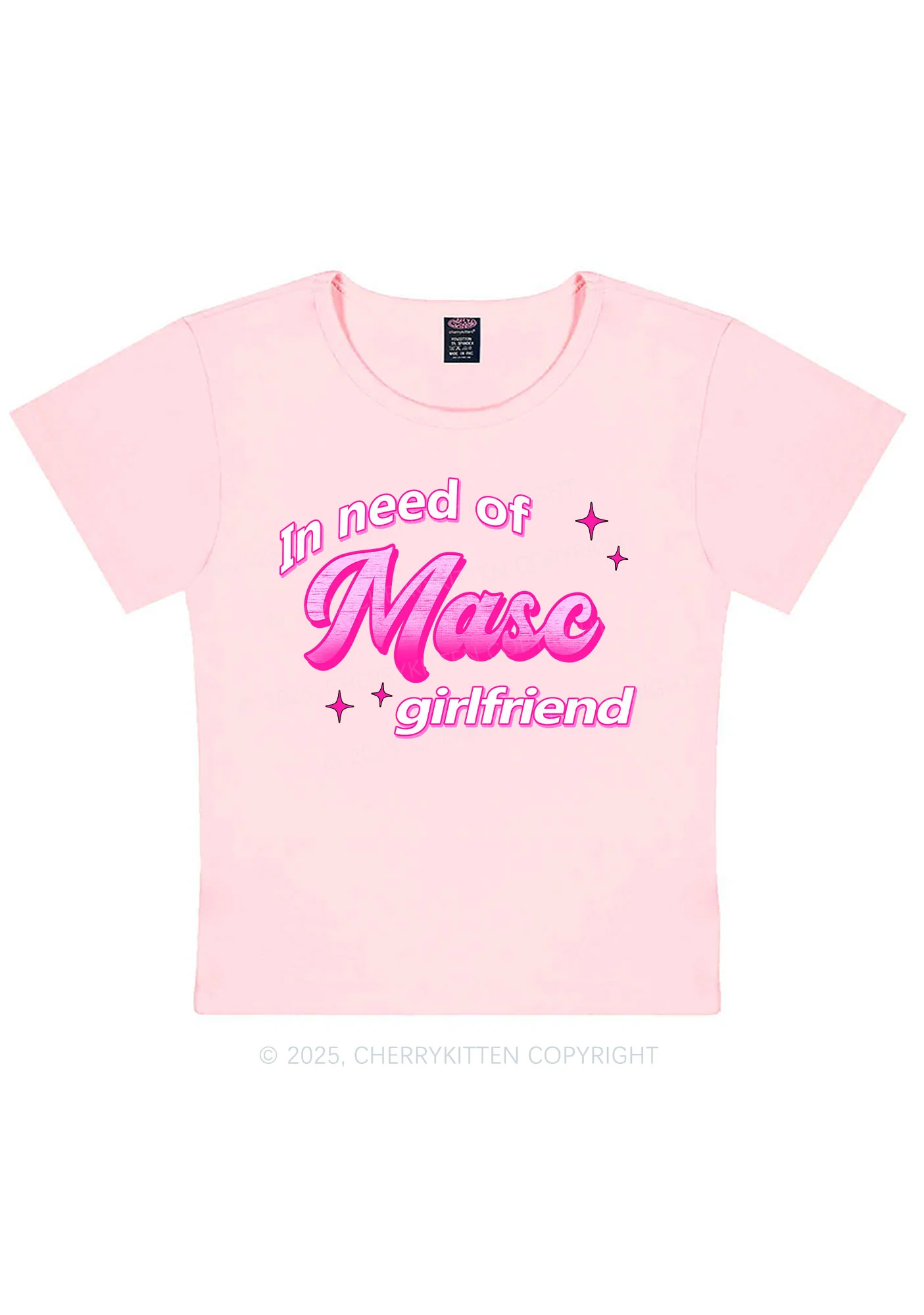 Need Masc Girlfriend Pride Y2K Baby Tee Cherrykitten - Image 5
