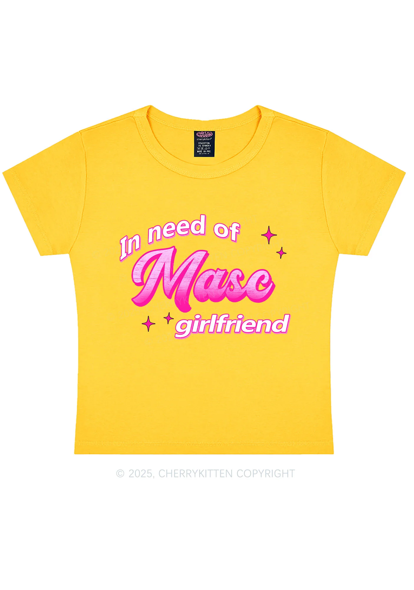 Need Masc Girlfriend Pride Y2K Baby Tee Cherrykitten - Image 8