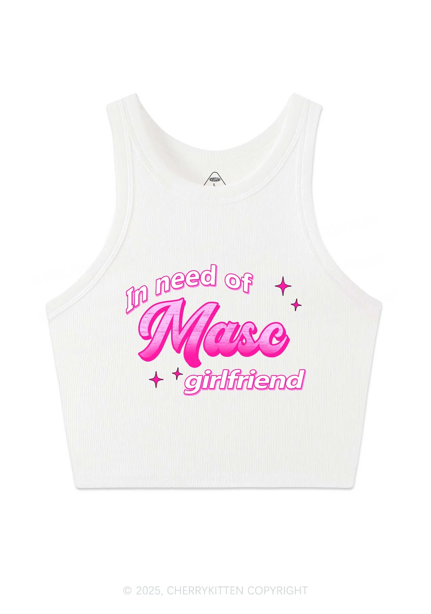 Need Masc Girlfriend Pride Y2K Crop Tank Top Cherrykitten - Image 3