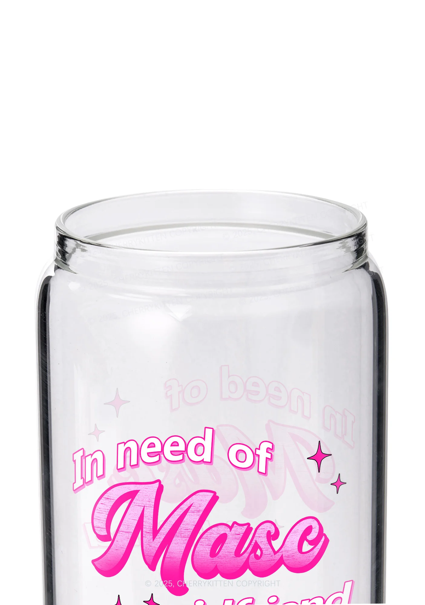 Need Masc Girlfriend Pride Y2K Printed Glass Cup Cherrykitten - Image 2