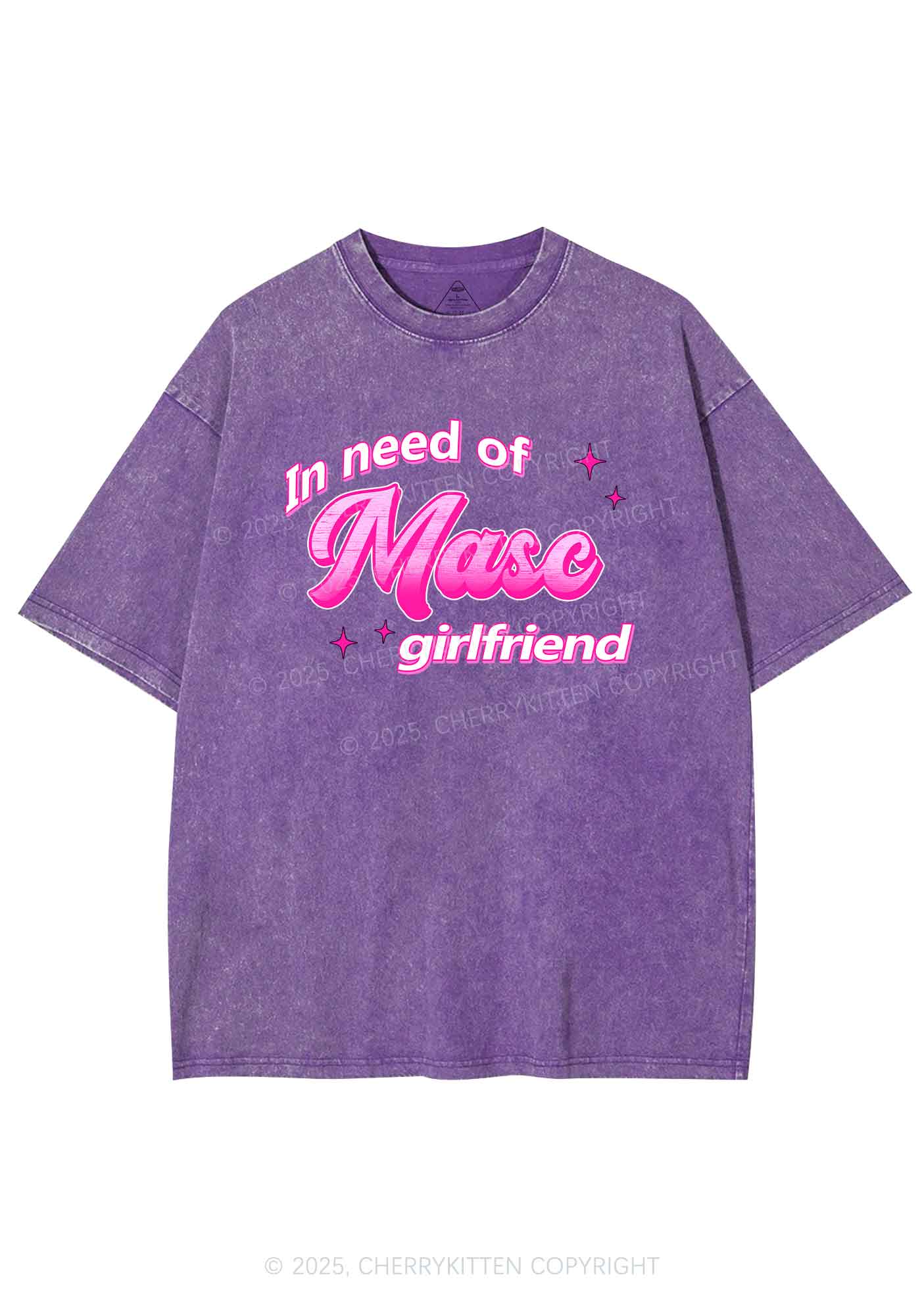 Need Masc Girlfriend Pride Y2K Shirts Washed Tee Cherrykitten - Image 4