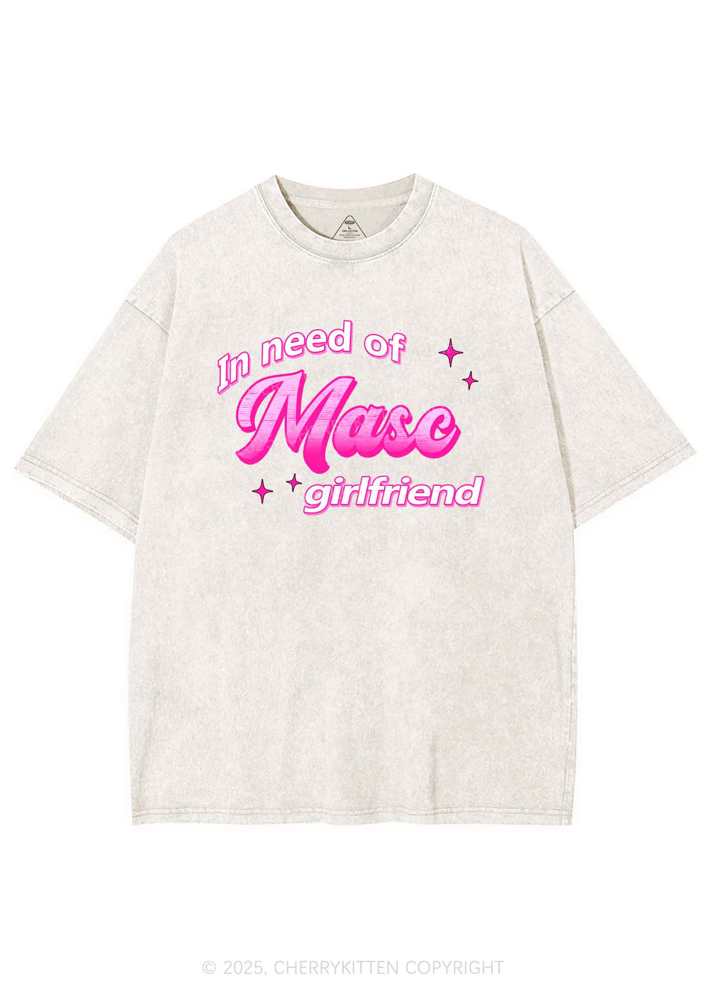 Need Masc Girlfriend Pride Y2K Shirts Washed Tee Cherrykitten - Image 5