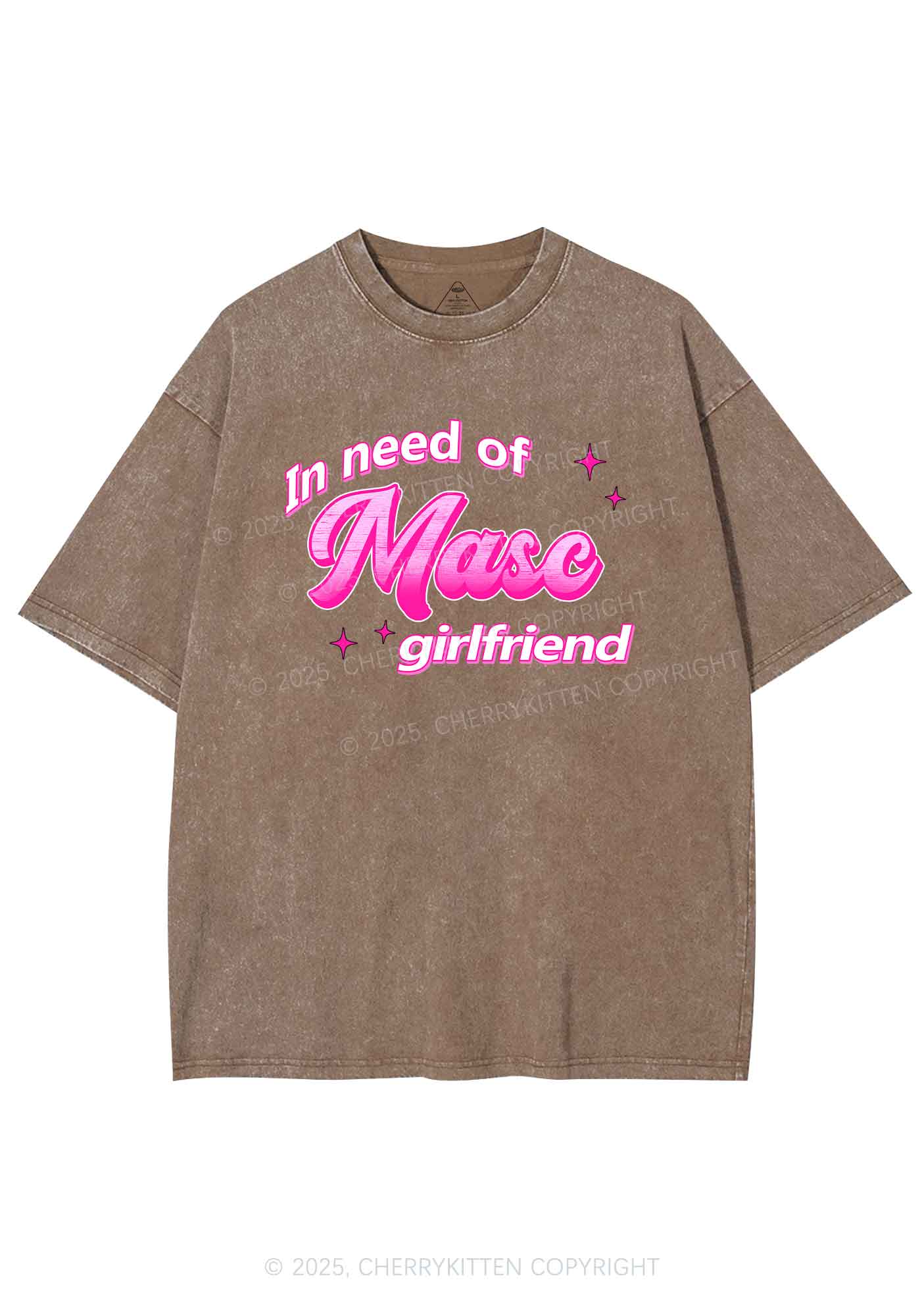 Need Masc Girlfriend Pride Y2K Shirts Washed Tee Cherrykitten - Image 6