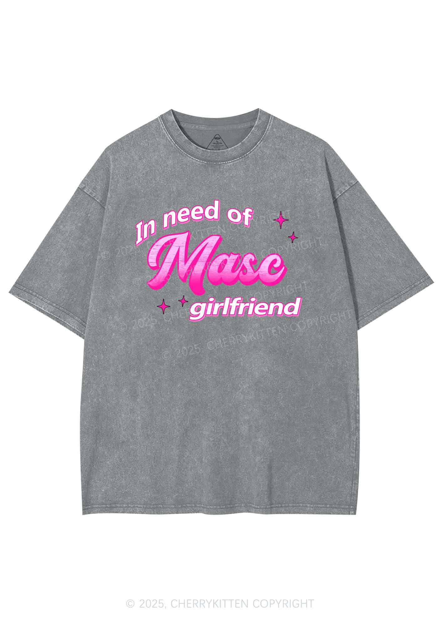 Need Masc Girlfriend Pride Y2K Shirts Washed Tee Cherrykitten - Image 7