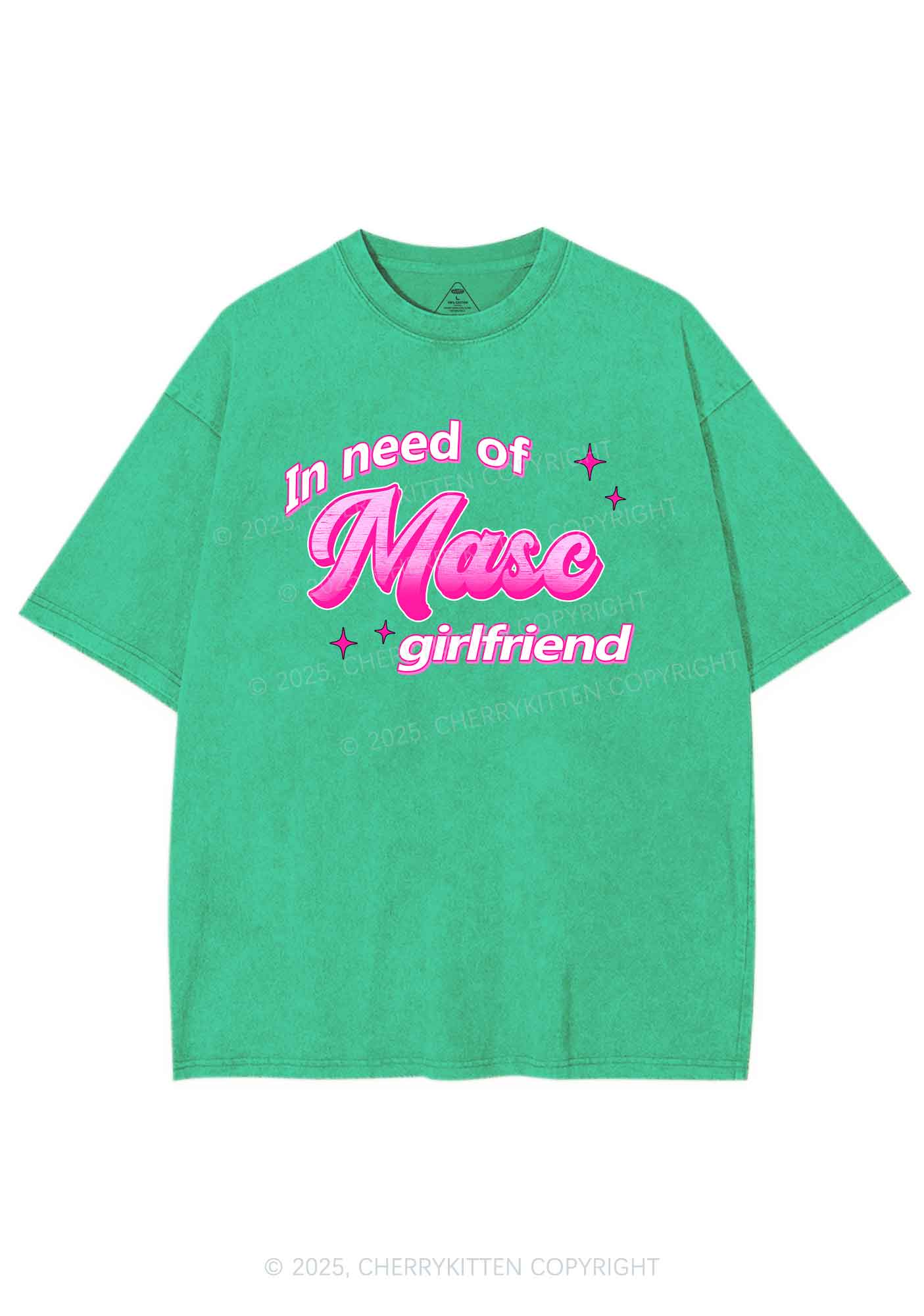 Need Masc Girlfriend Pride Y2K Shirts Washed Tee Cherrykitten - Image 8