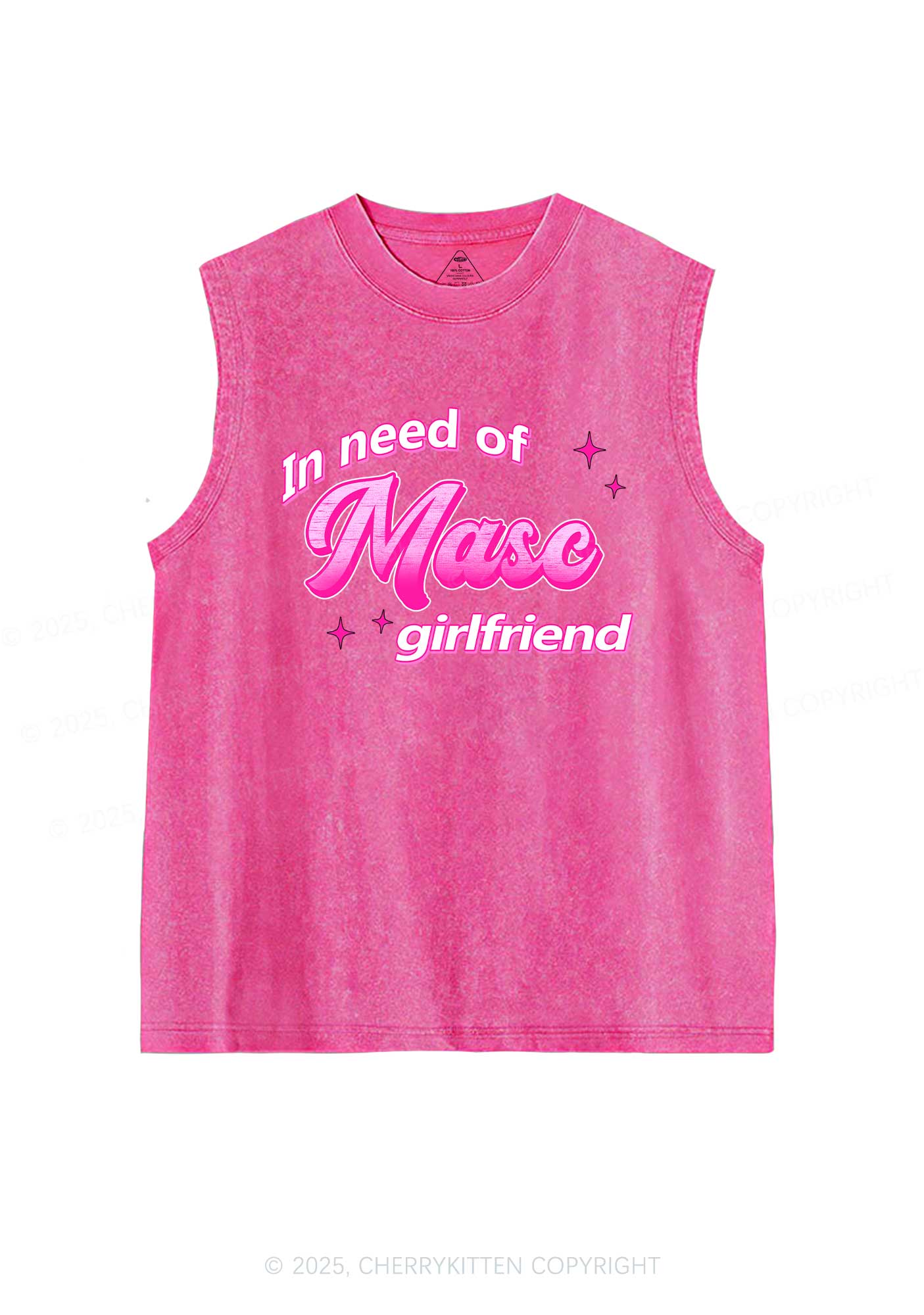 Need Masc Girlfriend Pride Y2K Washed Muscle Tank Cherrykitten - Image 3