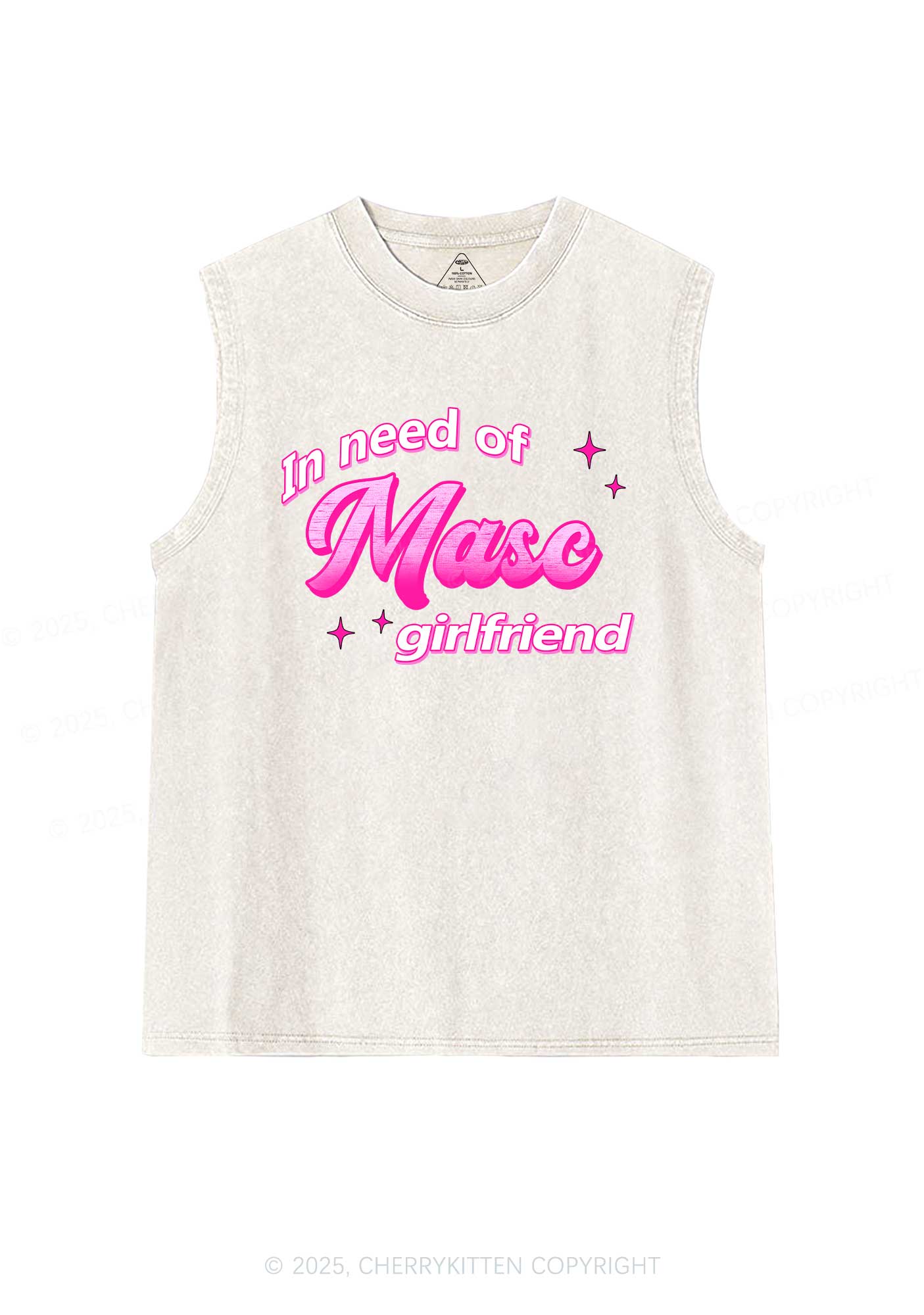 Need Masc Girlfriend Pride Y2K Washed Muscle Tank Cherrykitten - Image 4