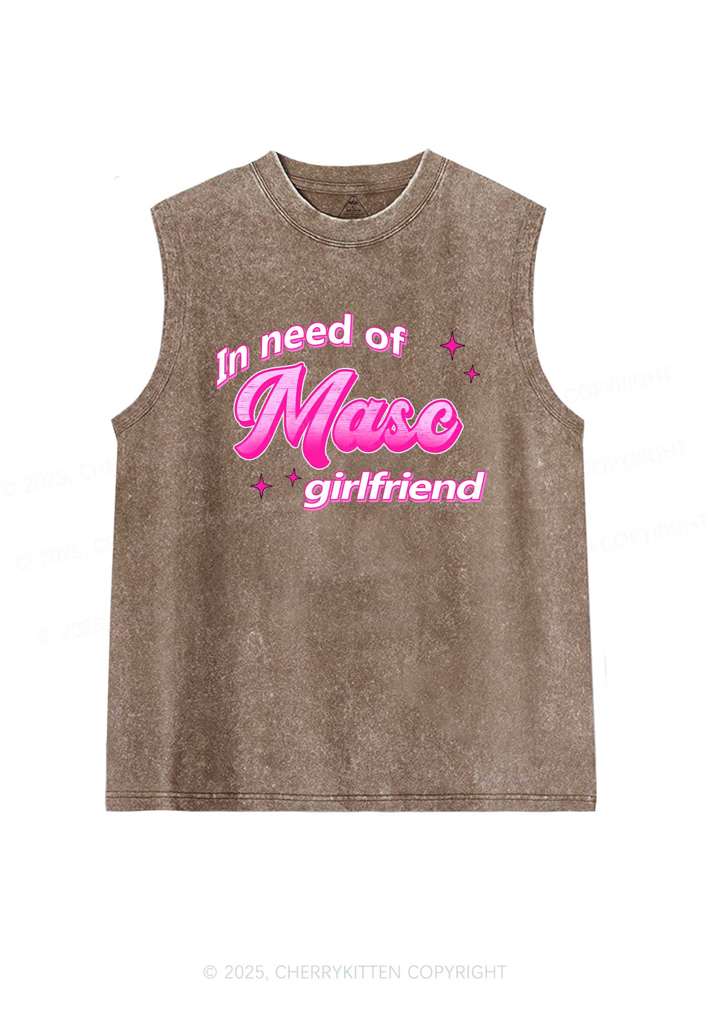 Need Masc Girlfriend Pride Y2K Washed Muscle Tank Cherrykitten - Image 5