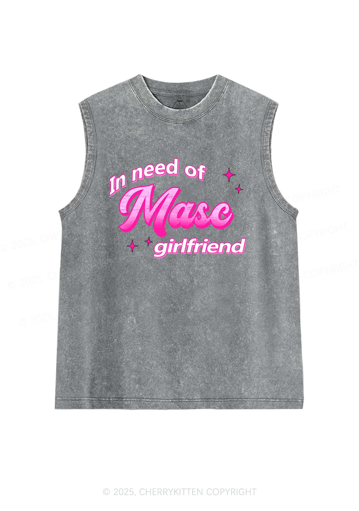 Need Masc Girlfriend Pride Y2K Washed Muscle Tank Cherrykitten - Image 6