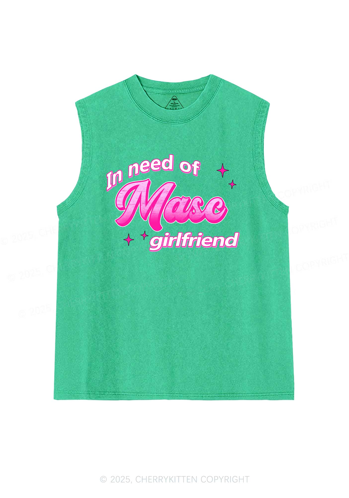 Need Masc Girlfriend Pride Y2K Washed Muscle Tank Cherrykitten - Image 7