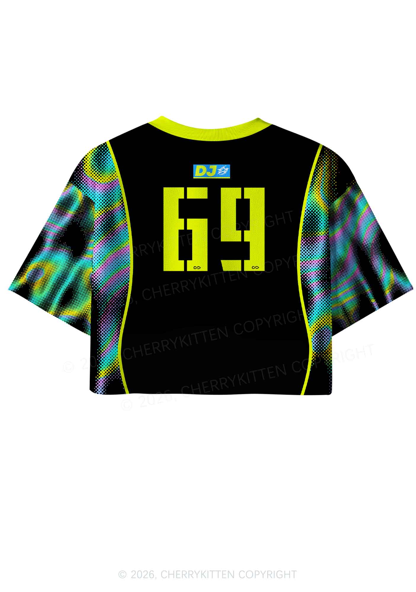 Neon Dibs On The DJ Y2K Crop Sport Jersey Shirts Cherrykitten - Image 4