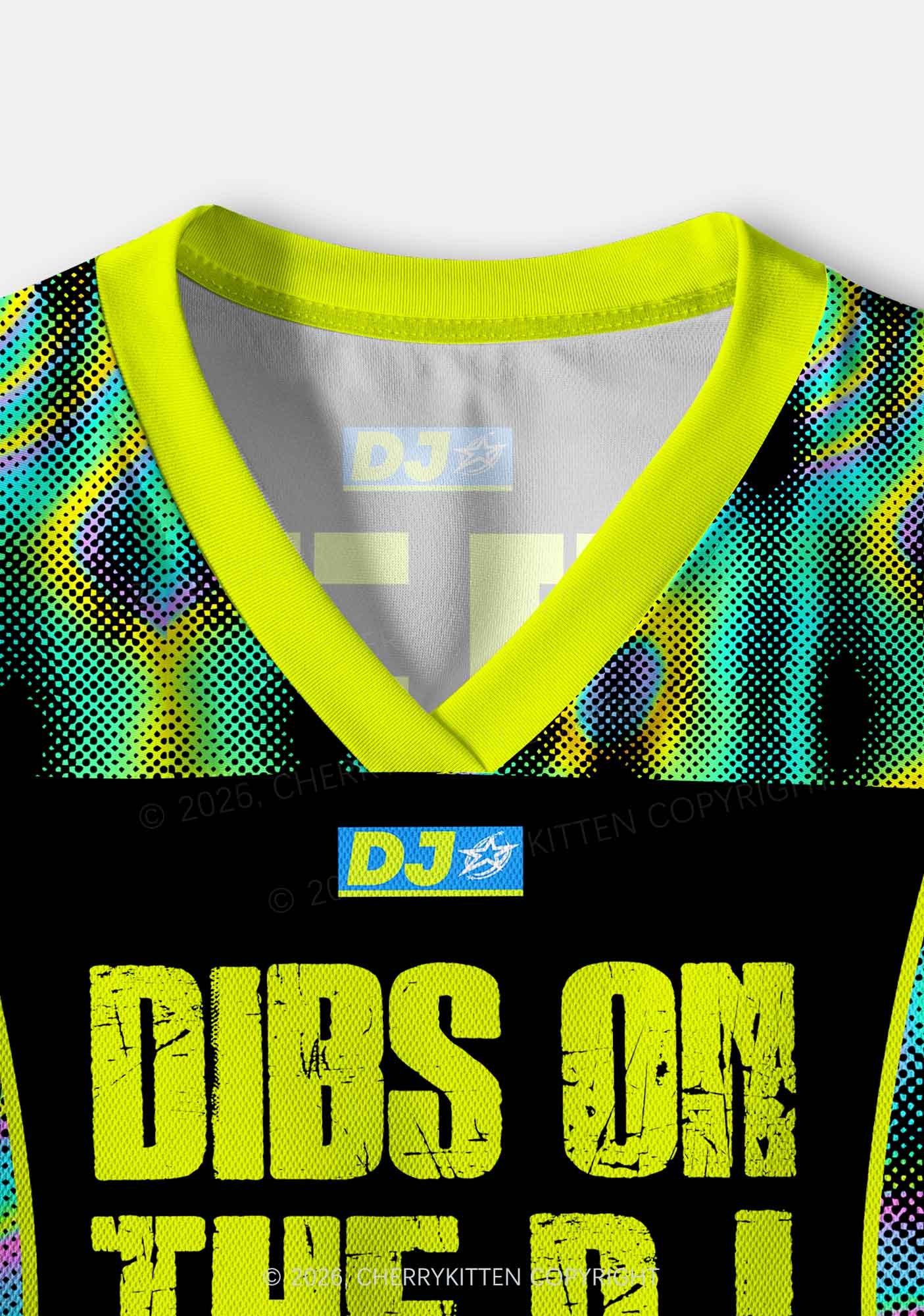 Neon Dibs On The DJ Y2K Crop Sport Jersey Shirts Cherrykitten - Image 8