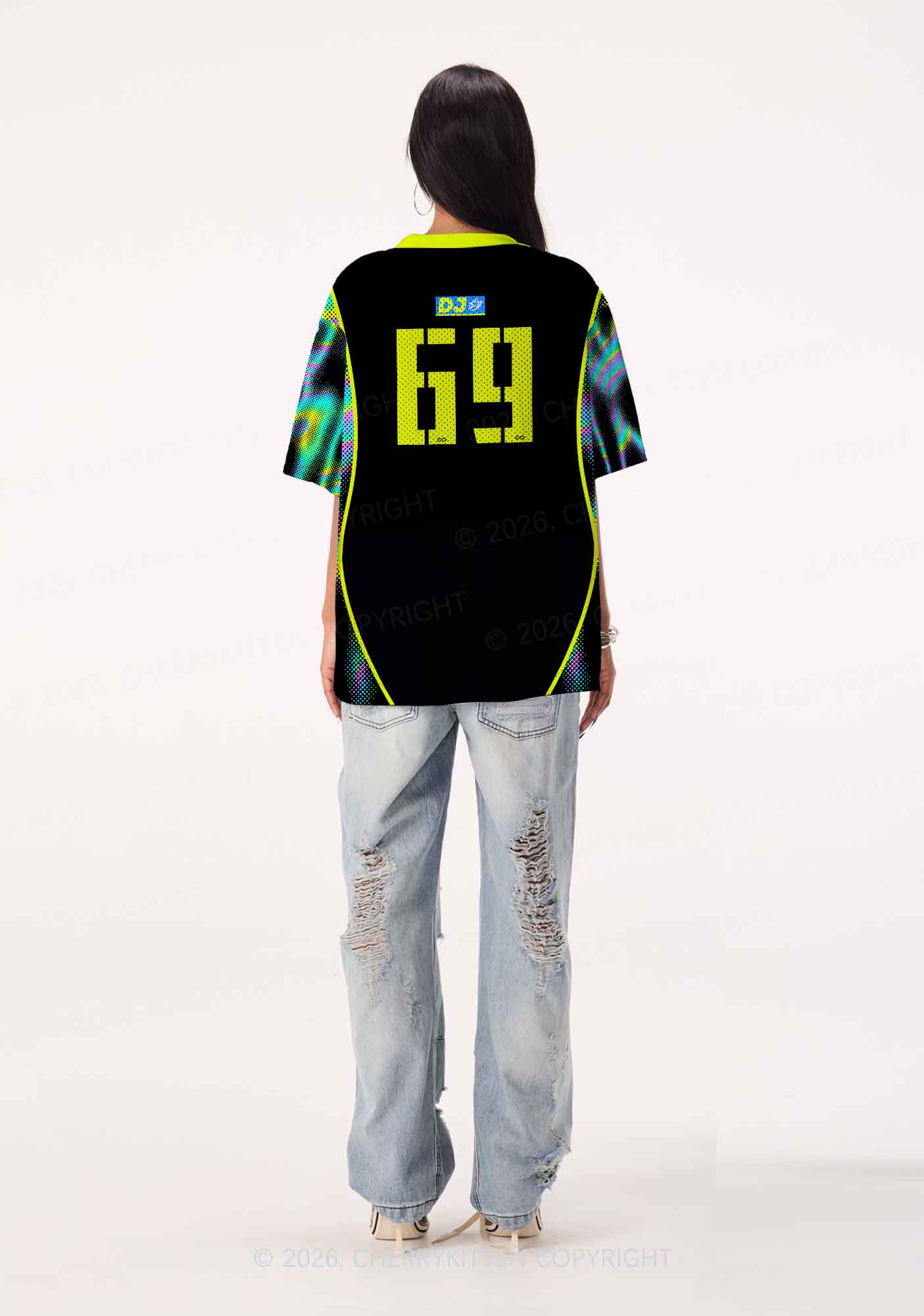 Neon Dibs On The DJ Y2K Sport Jersey Shirts Cherrykitten - Image 3