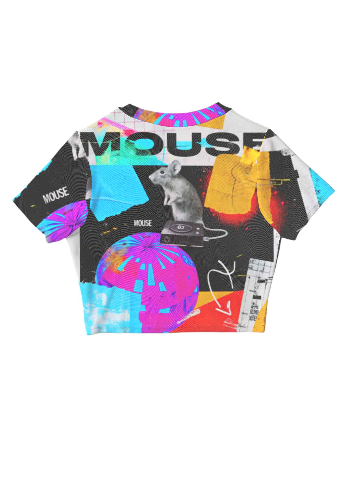 Neon DJ Mouse Y2K Mesh Crop Top Cherrykitten - Image 3