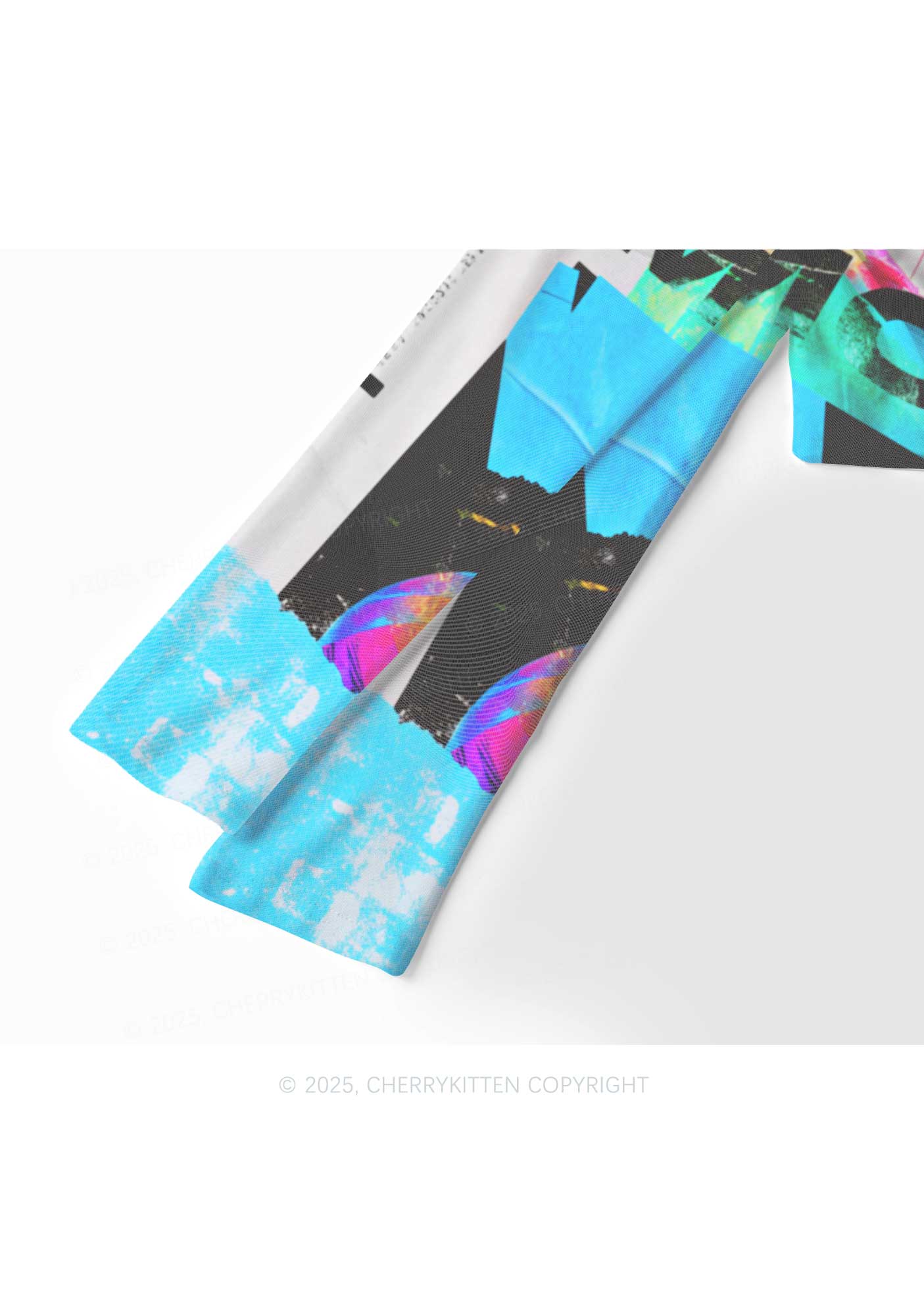 Neon DJ Mouse Y2K Mesh Long Sleeve Crop Top Cherrykitten - Image 4