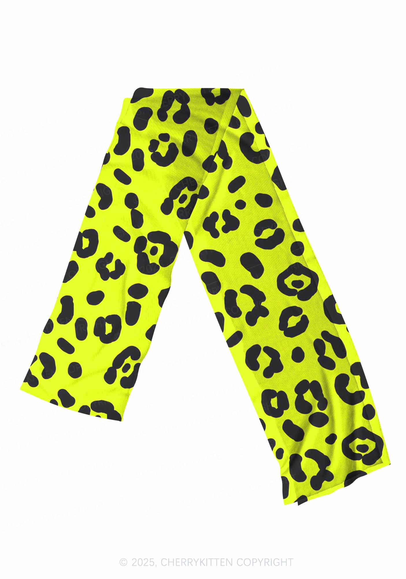 Neon Leopard Y2K Mesh Slip Dress With Scarf Set Cherrykitten - Image 4