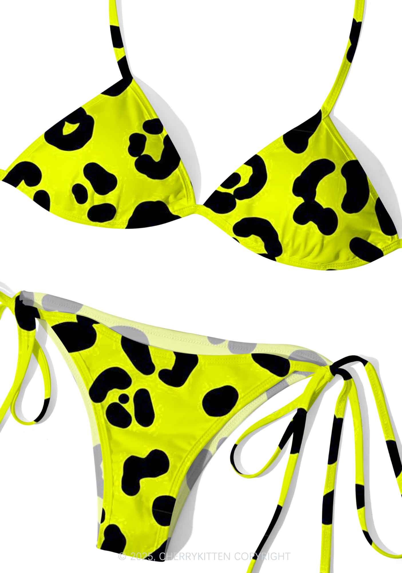 Neon Leopard Y2K Print Bikini Set Cherrykitten - Image 3