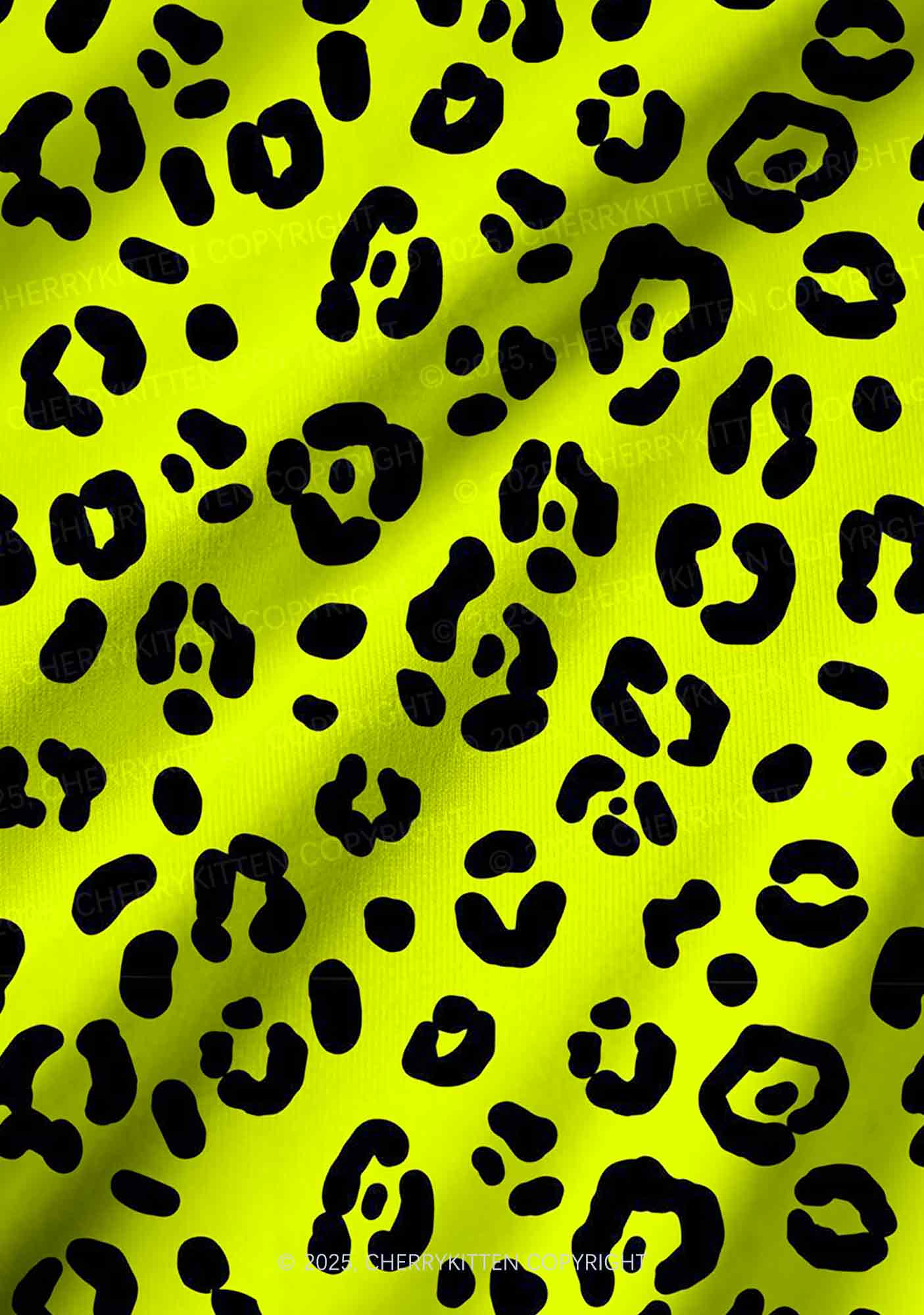 Neon Leopard Y2K Print Long Sleeve Pajama Set Cherrykitten - Image 6