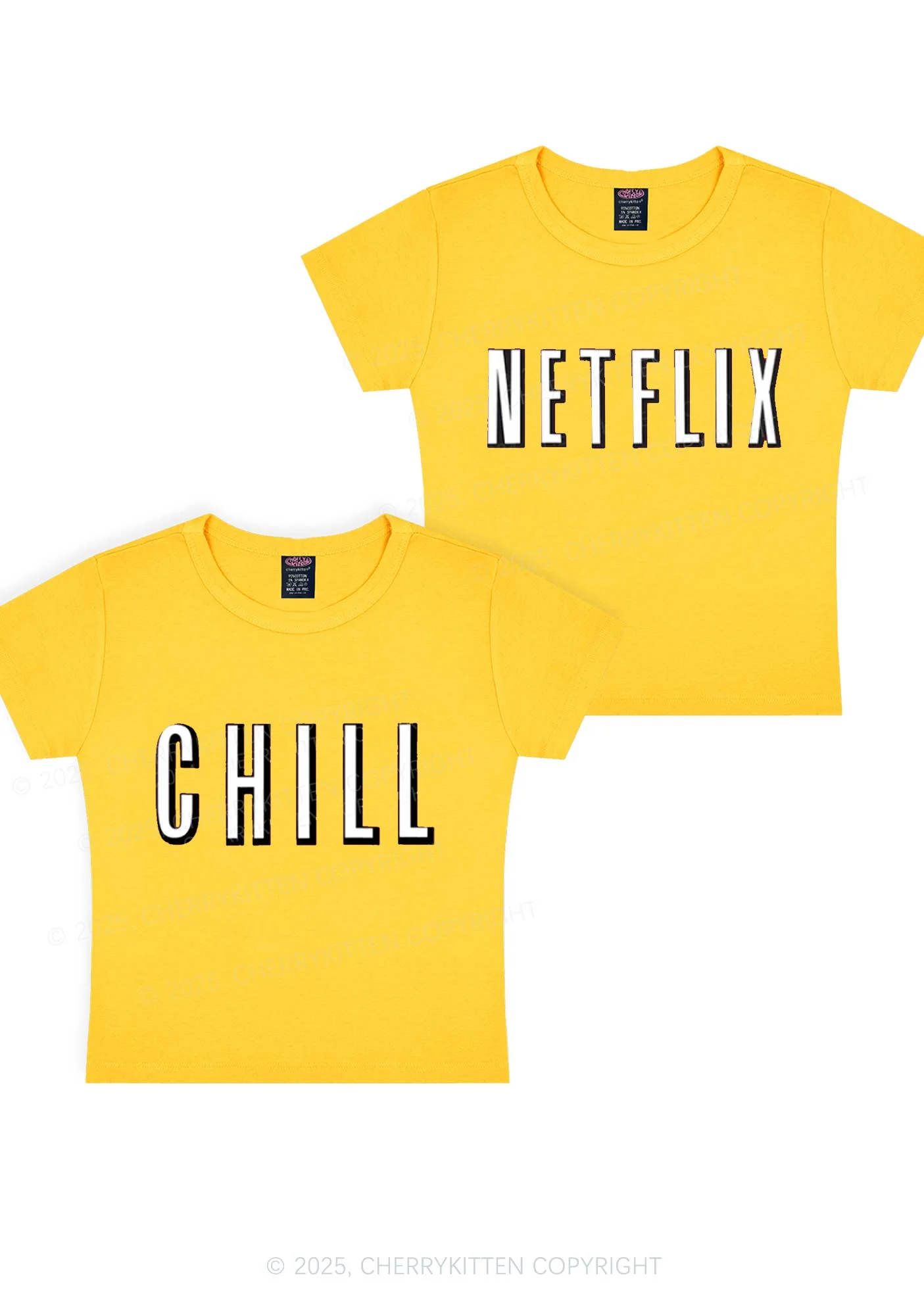 Netflix Chill Y2K Valentine's Day Baby Tee Cherrykitten - Image 5