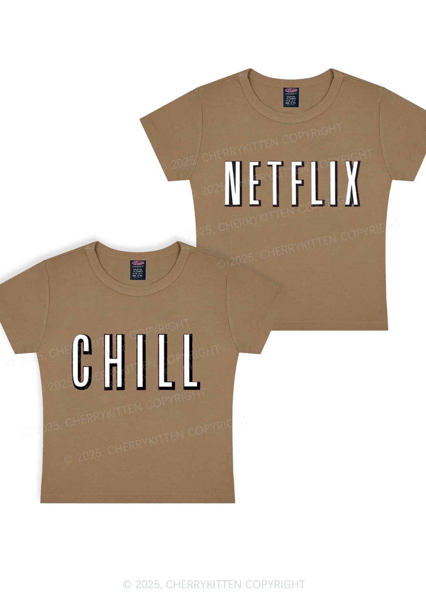 Netflix Chill Y2K Valentine's Day Baby Tee Cherrykitten - Image 8