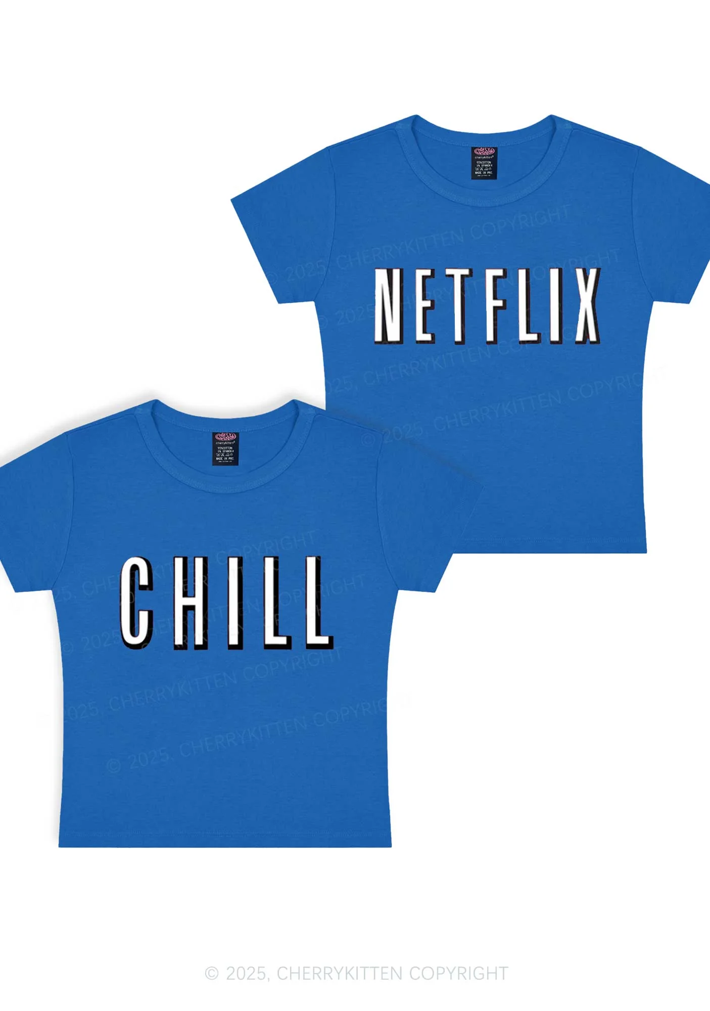Netflix Chill Y2K Valentine's Day Baby Tee Cherrykitten - Image 9