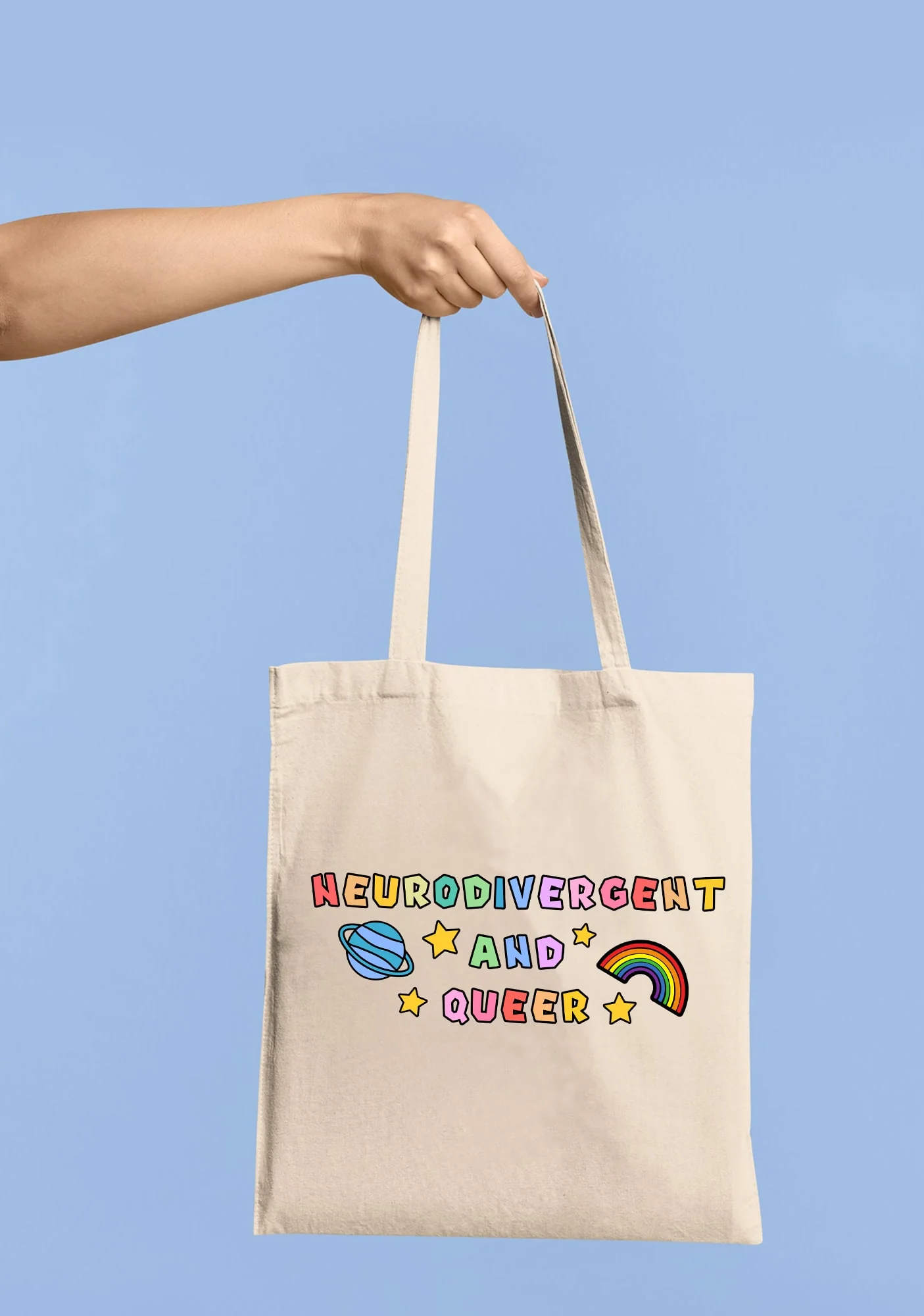 Neurodivergent And Queer Canvas Tote Bag - Image 4