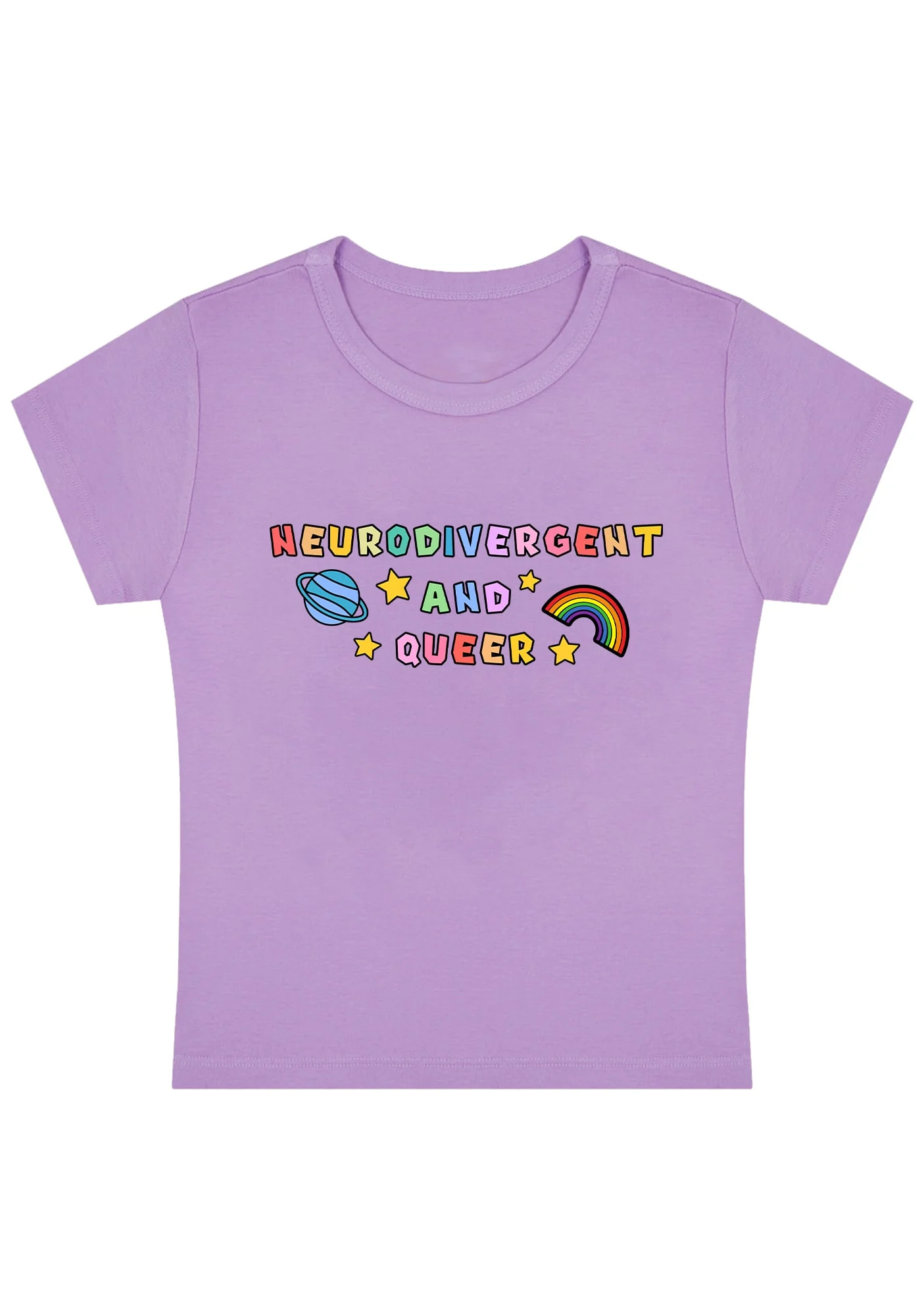 Neurodivergent And Queer Y2K Baby Tee - Image 3
