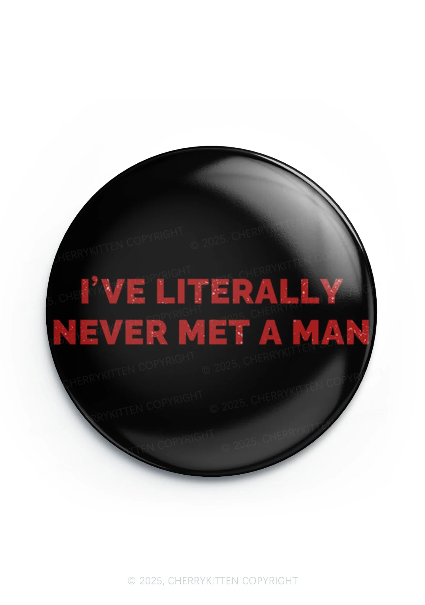 Never Met A Man Pride 1Pc Y2K Pin Badge Cherrykitten - Image 2