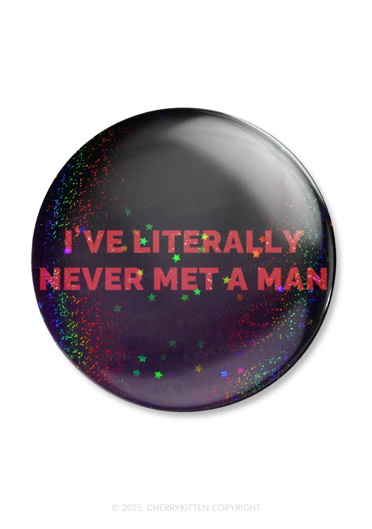 Never Met A Man Pride 1Pc Y2K Pin Badge Cherrykitten - Image 3