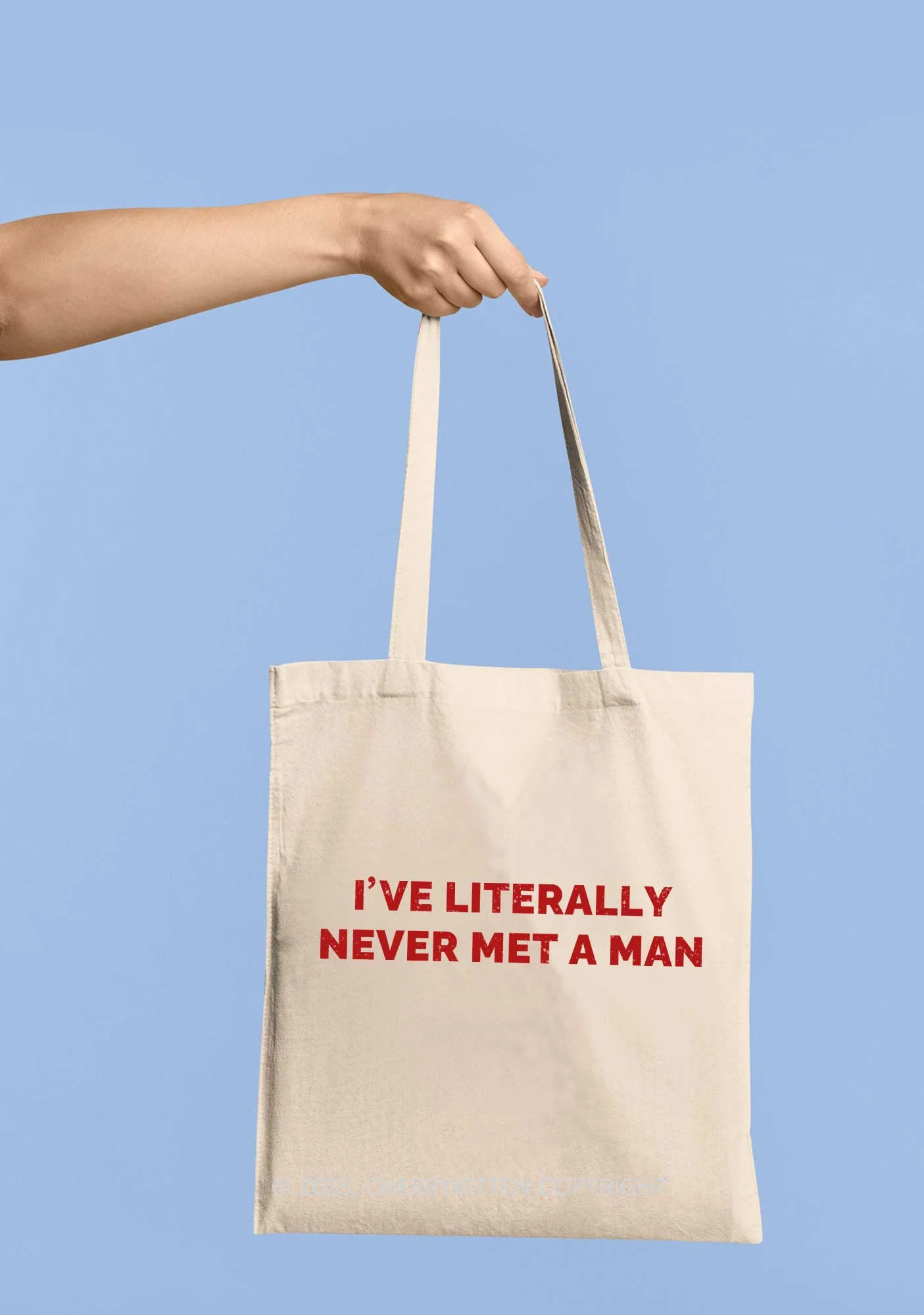 Never Met A Man Pride Y2K Canvas Tote Bag Cherrykitten - Image 2