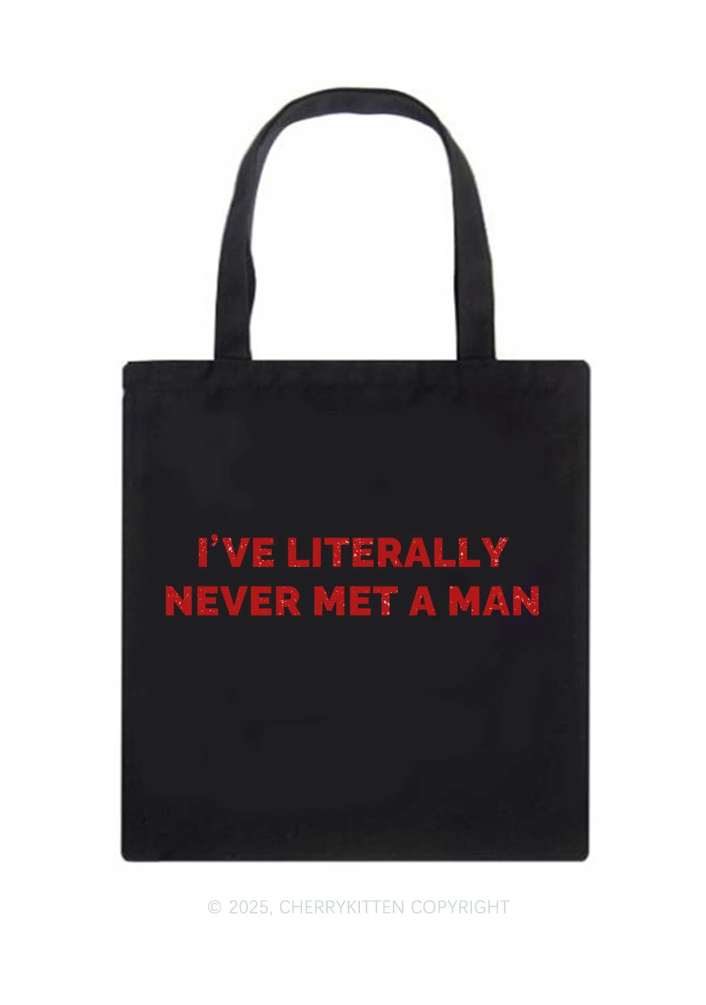 Never Met A Man Pride Y2K Canvas Tote Bag Cherrykitten - Image 3