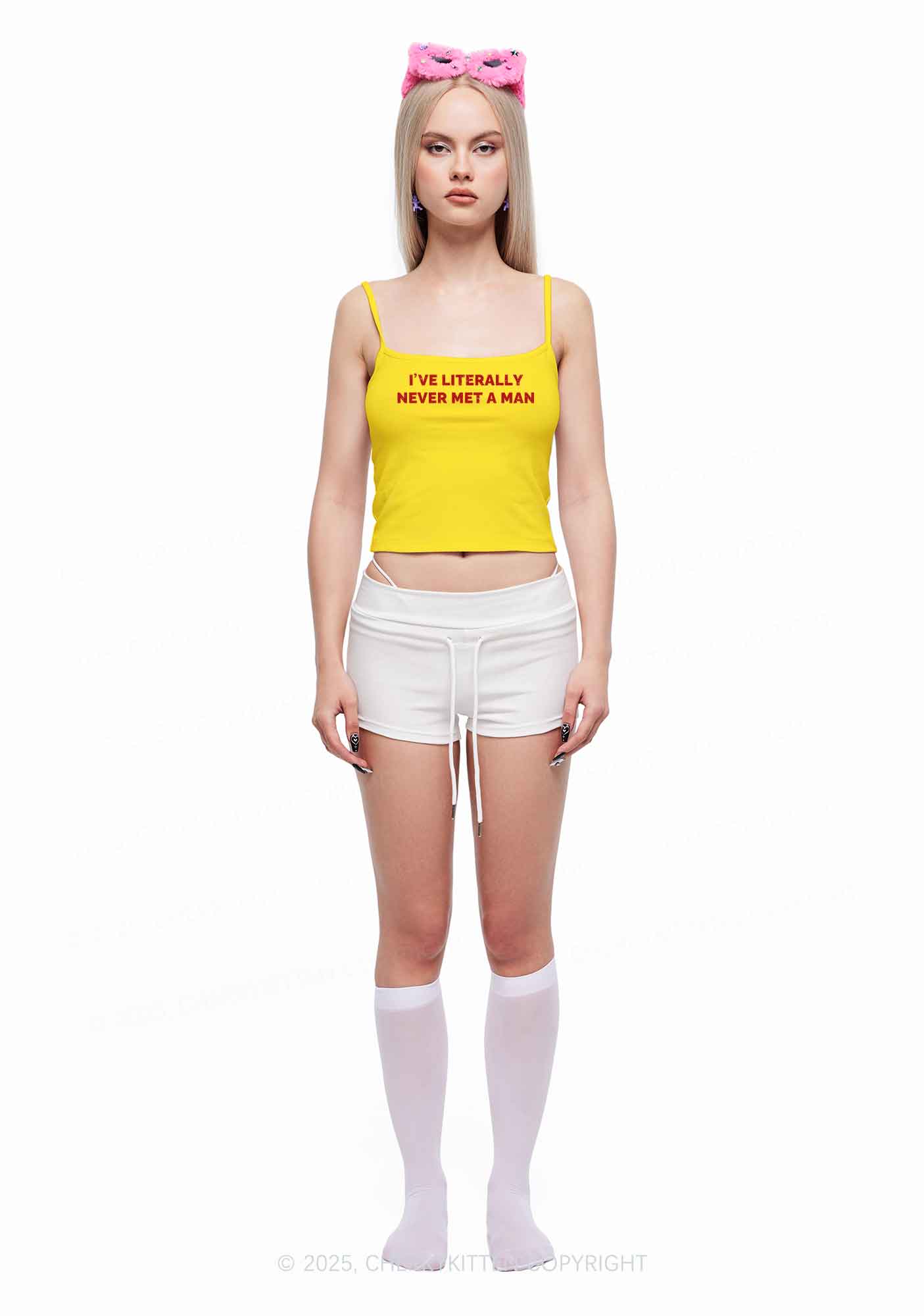 Never Met A Man Pride Y2K Spaghetti Strap Cami Cherrykitten - Image 2