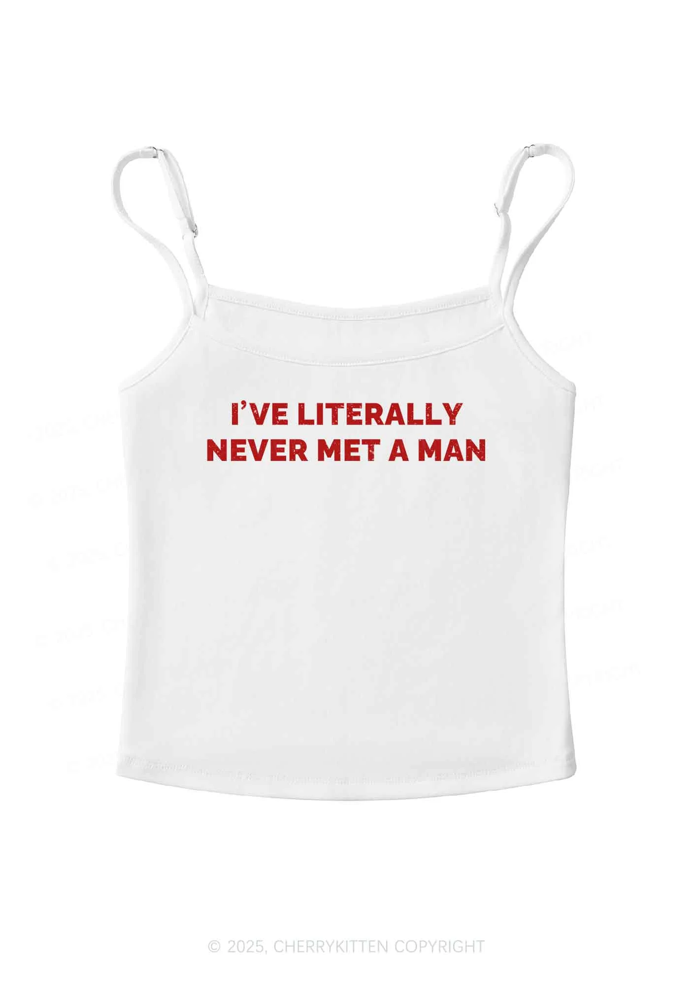 Never Met A Man Pride Y2K Spaghetti Strap Cami Cherrykitten - Image 3