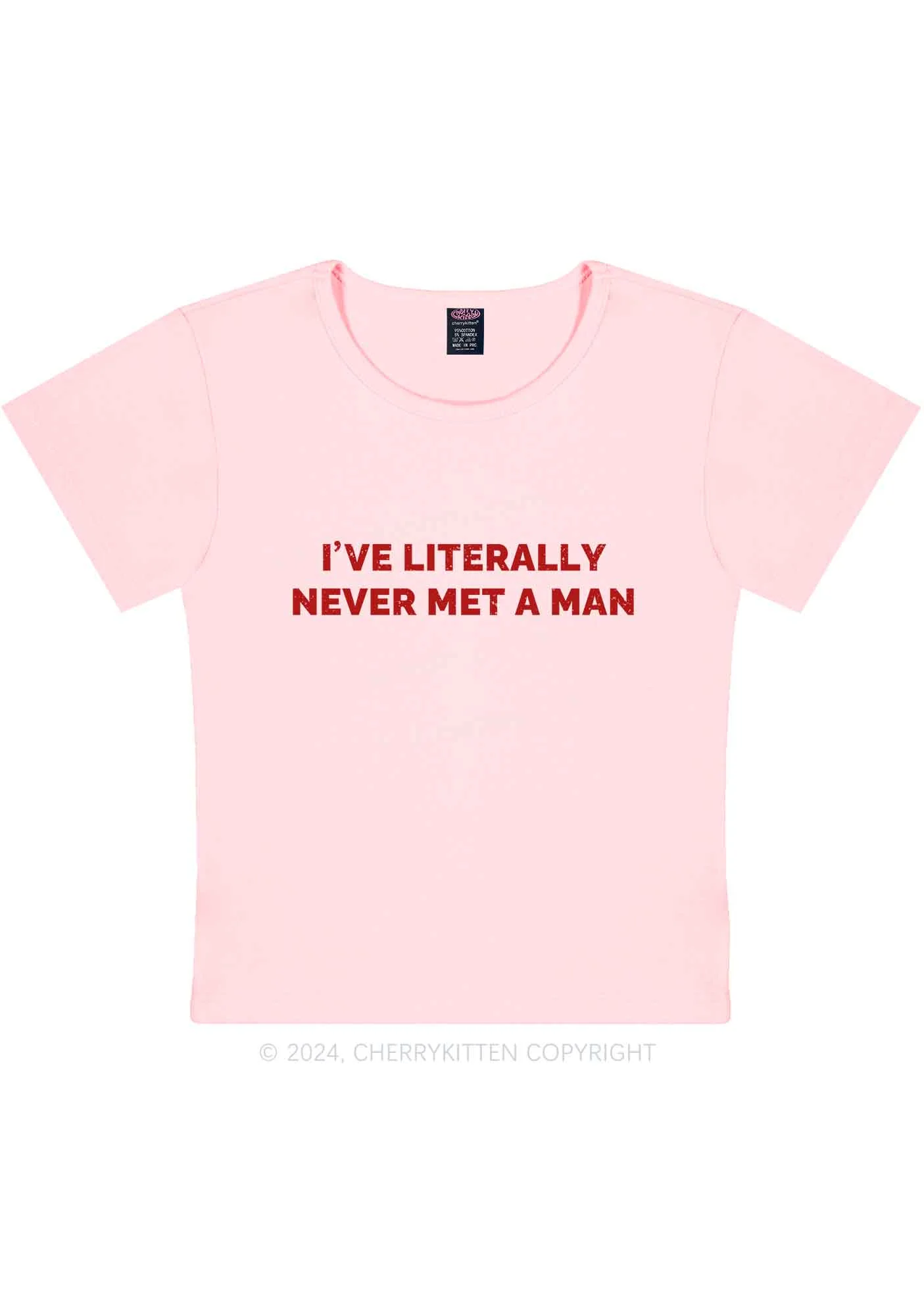 Never Met A Man Y2K Baby Tee Cherrykitten - Image 10