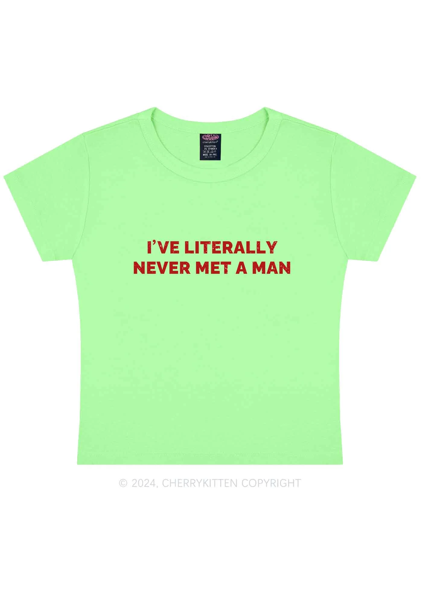 Never Met A Man Y2K Baby Tee Cherrykitten - Image 11
