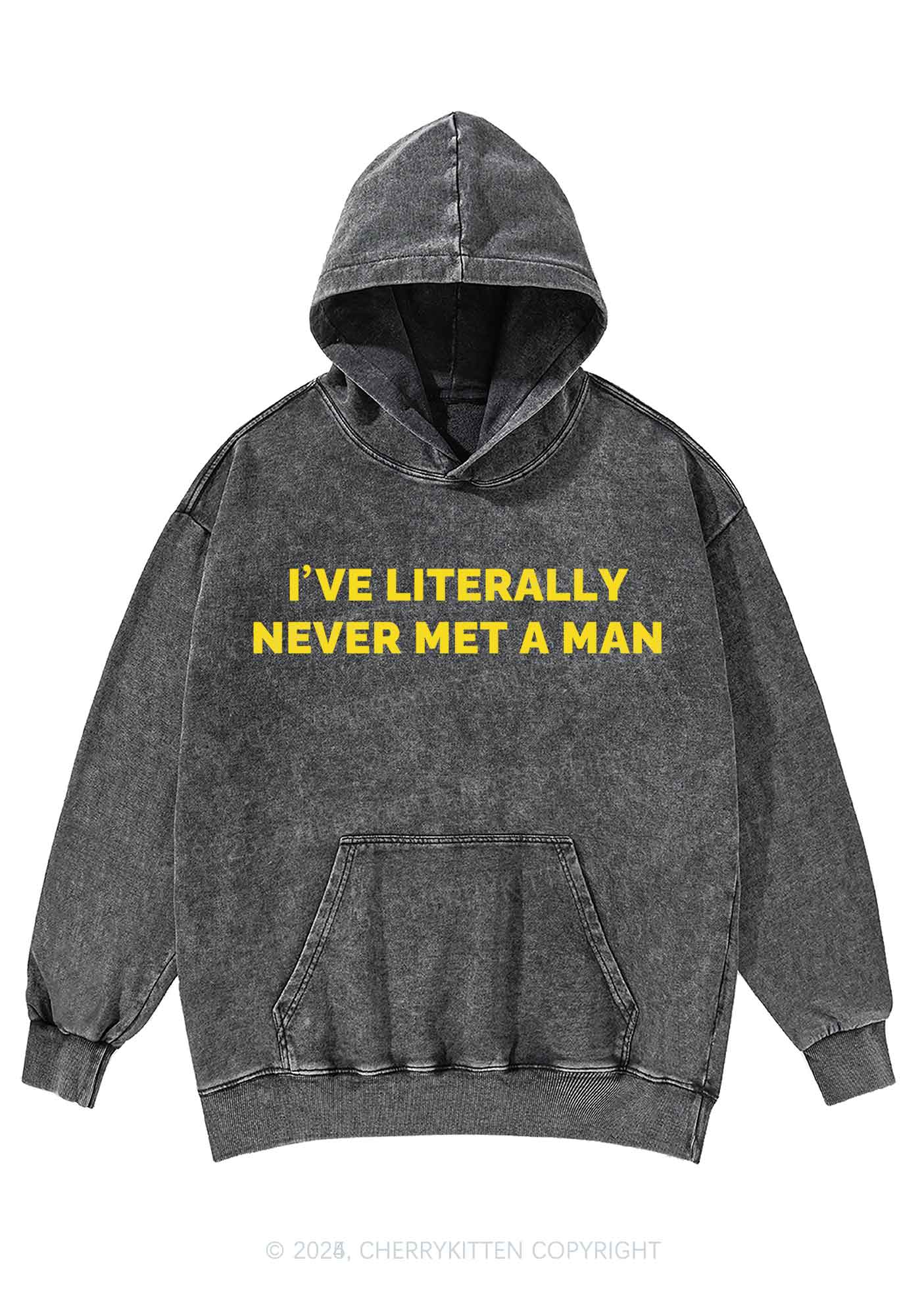 Never Met A Man Y2K Washed Hoodie Cherrykitten - Image 3