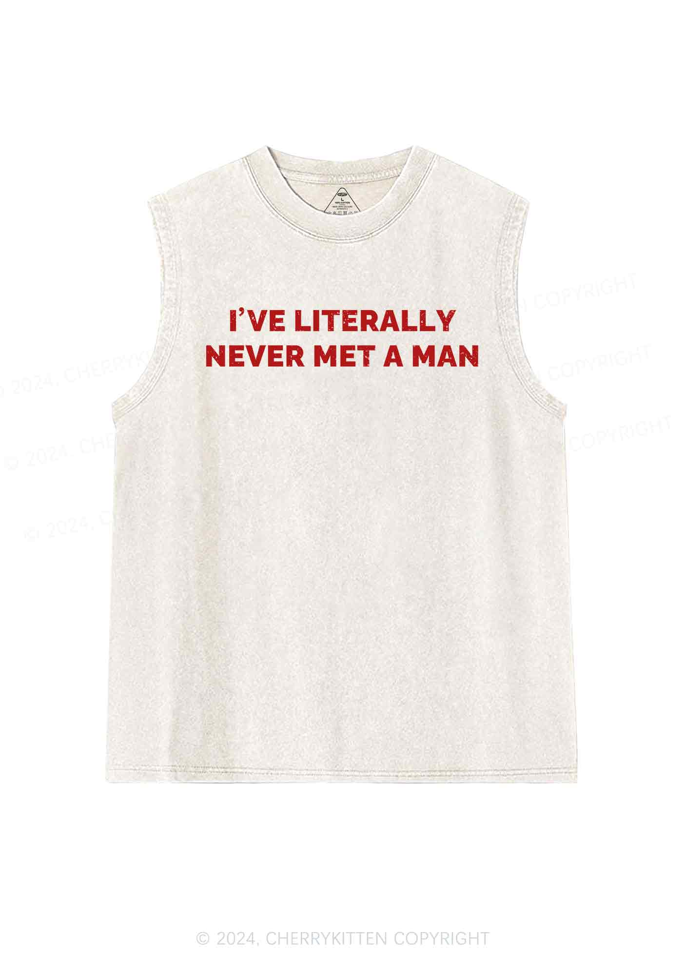 Never Met A Man Y2K Washed Tank Cherrykitten - Image 4